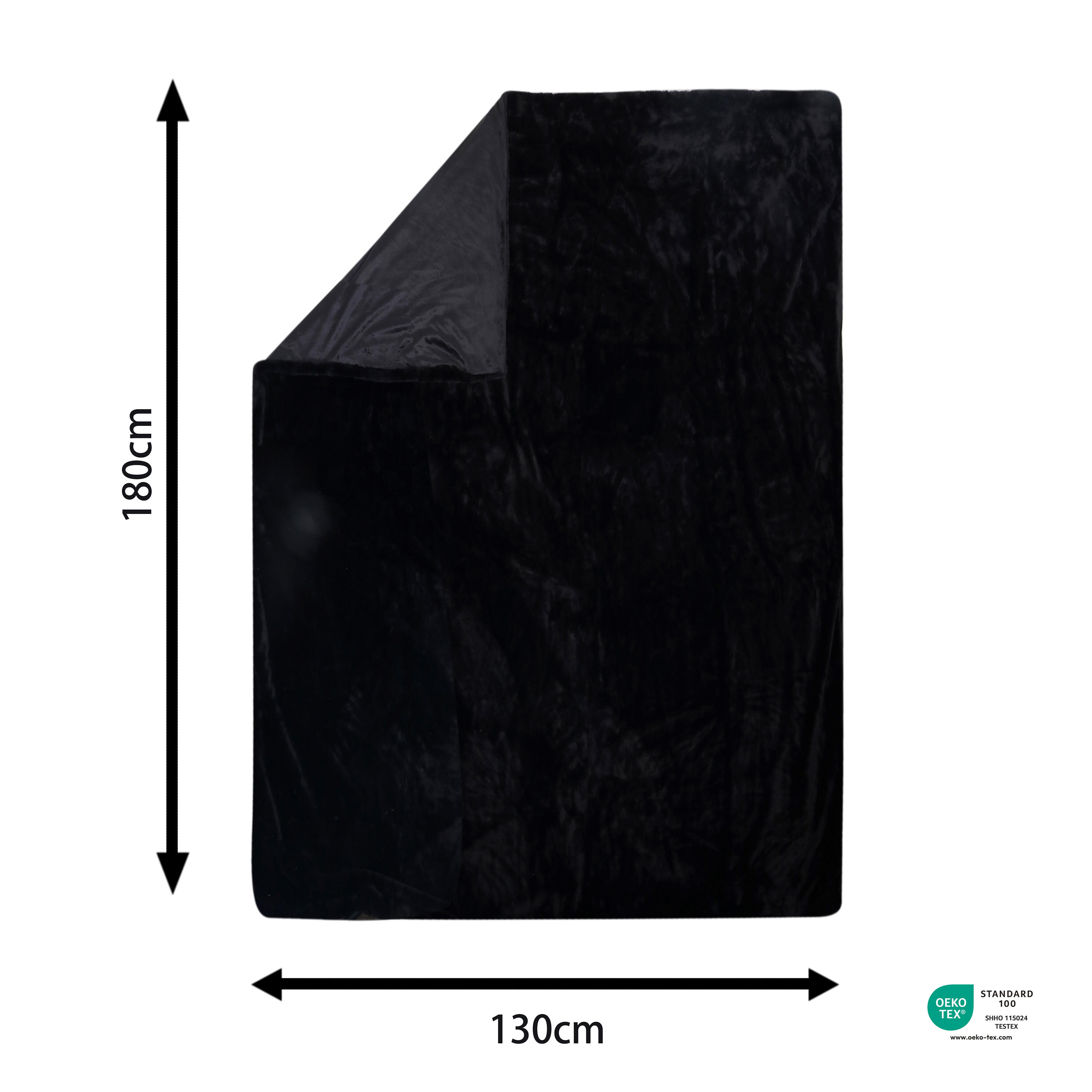 Plaid Enalie, noir l.130 x L.180 cm INSPIRE - 2