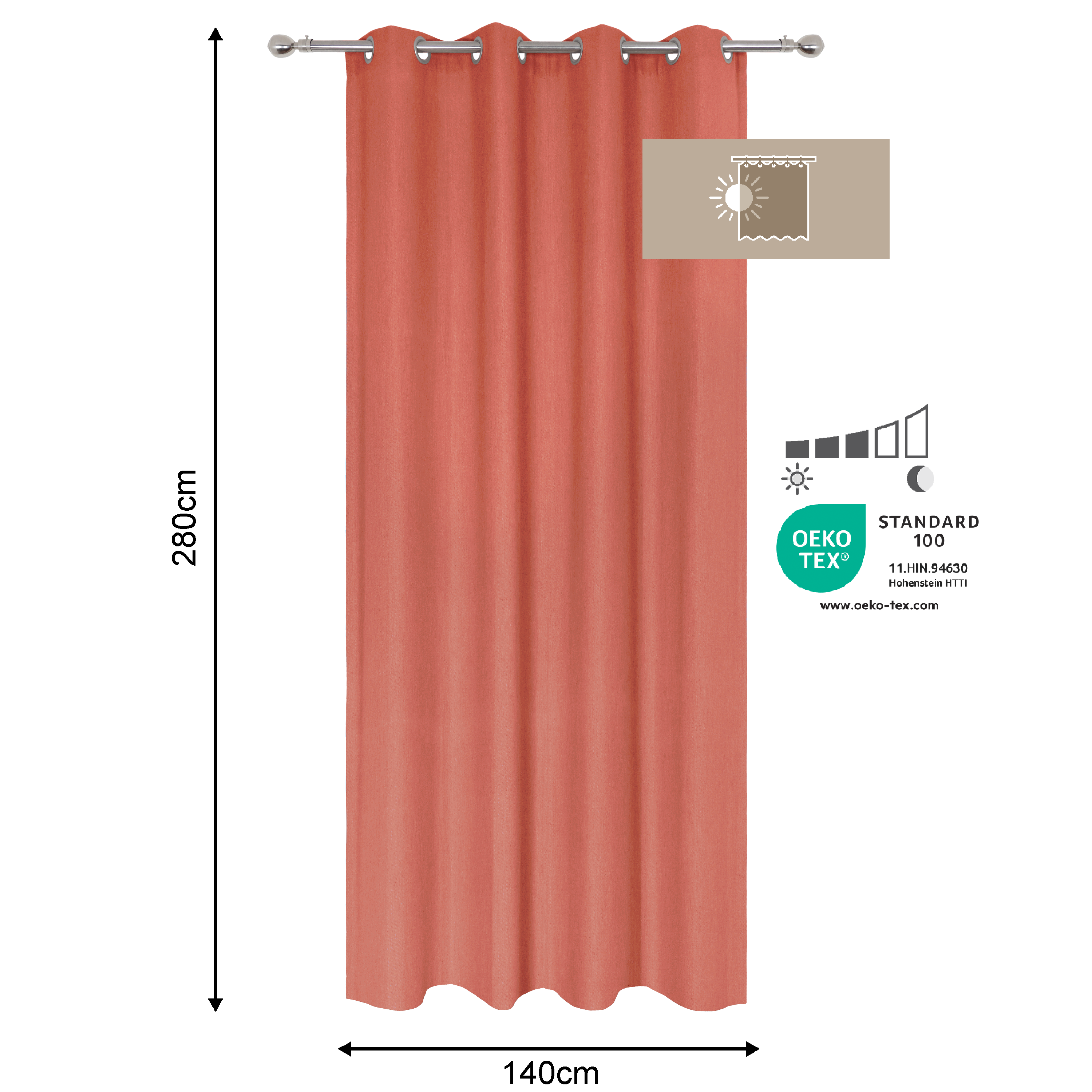 Cortinado ilhós Kalpe 140x280cm lava Inspire - 7