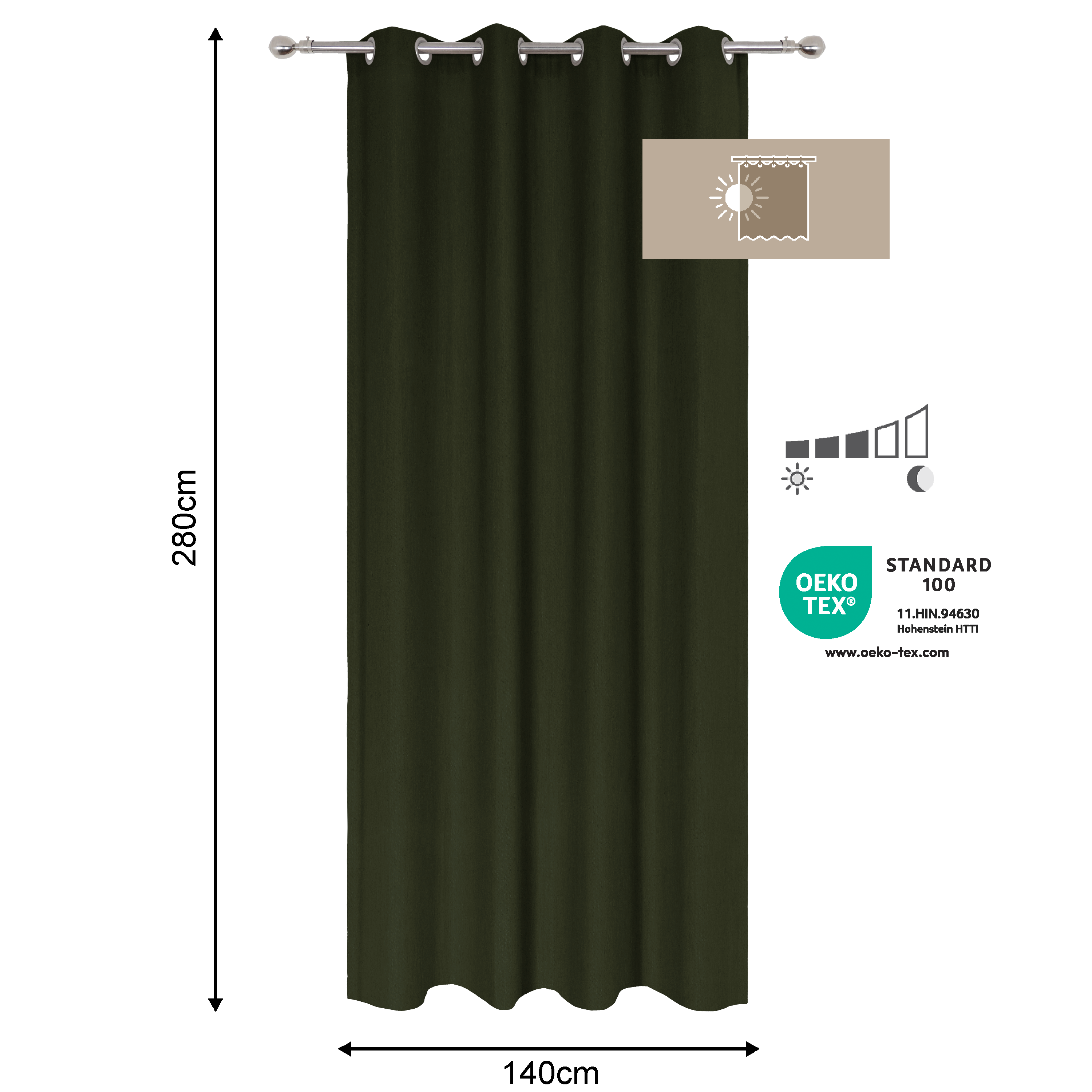 Cortinado ilhós Kalpe 140x280cm forest 1 Inspire - 6