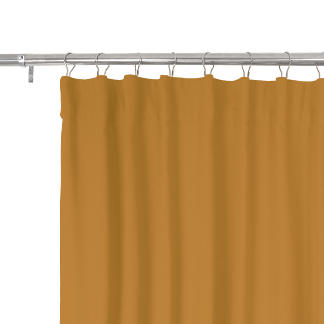 Cortina cinta frunce, trabilla oculta Kalpe algodón sarga de 200x280cm INSPIRE liso amarillo solemio. Incluye cinta termoadhesiva