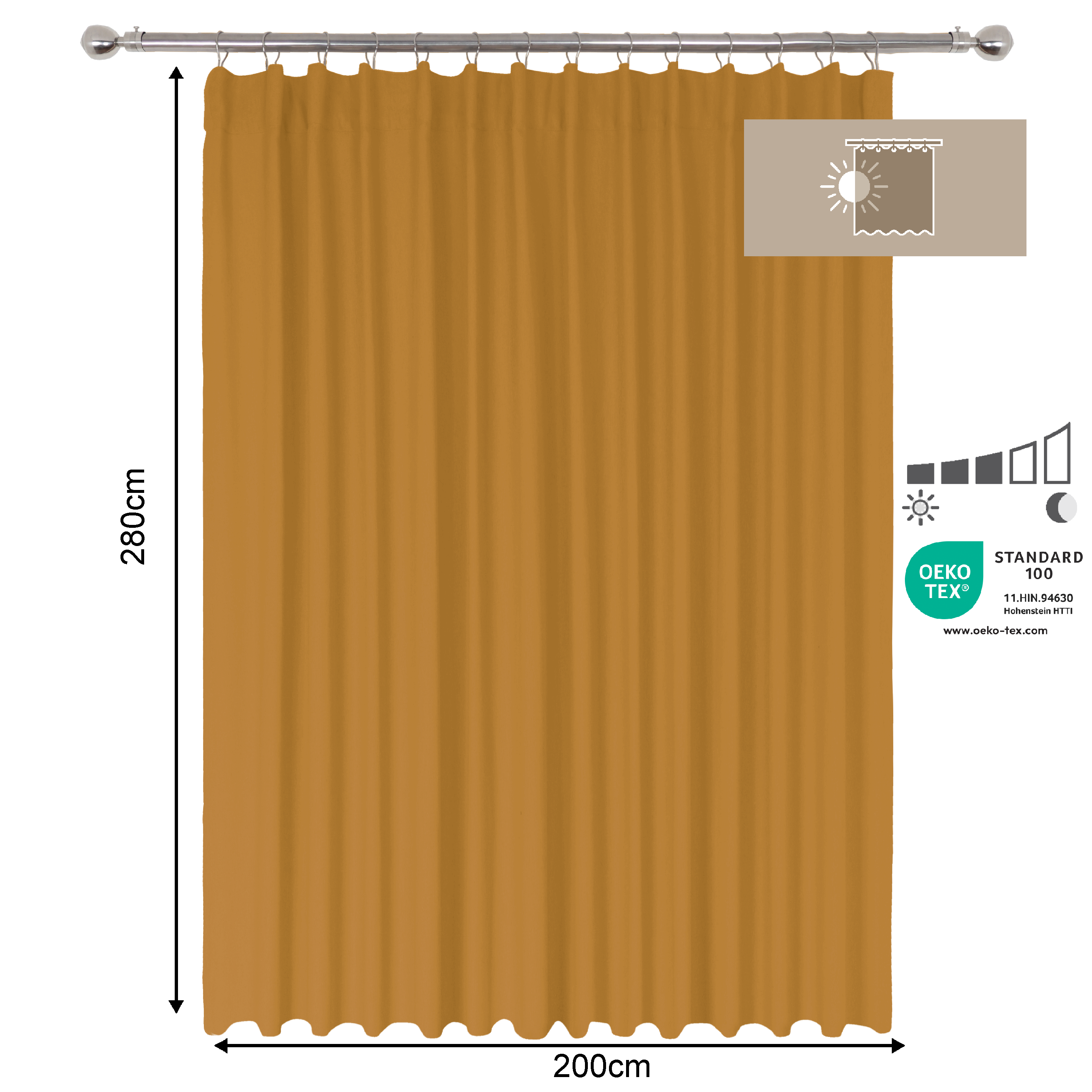 Cortinado fita e/ou presilha Kalpe 200x280cm solemio Inspire - 7