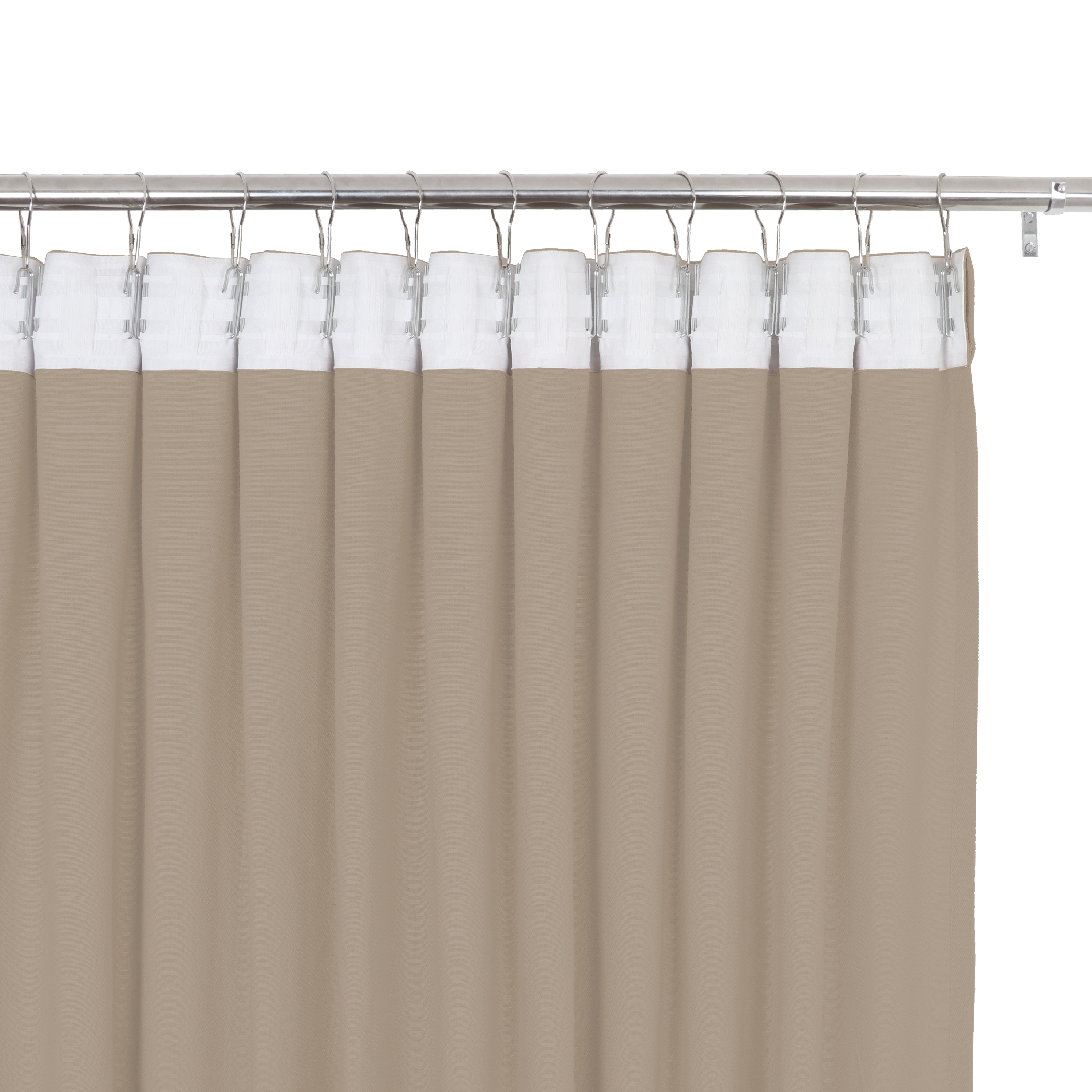 Cortina cinta fruncida, trabillas Kalpe algodón sarga liso beige trench INSPIRE de 200x280cm. Incluye cinta termoadhesiva - 6