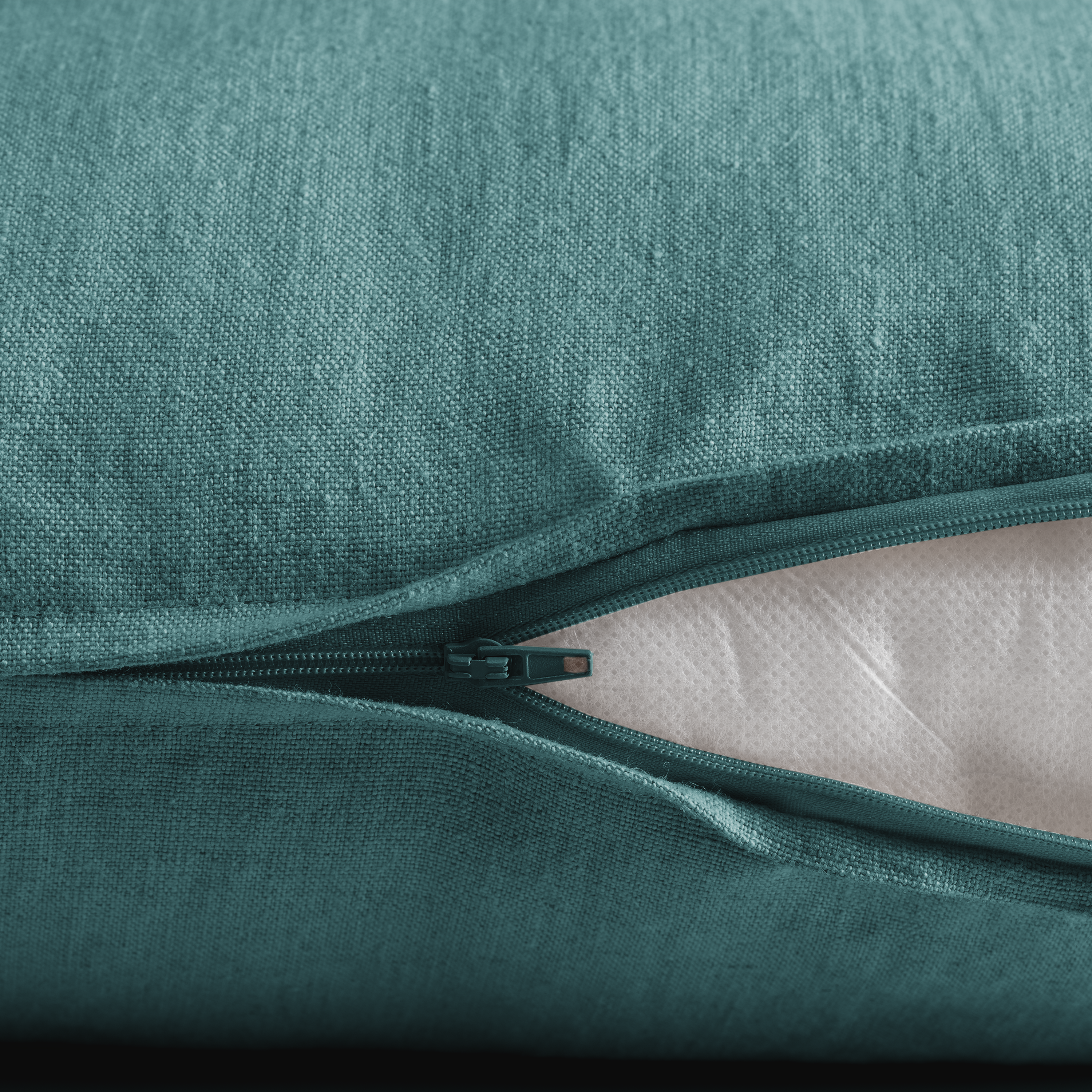 Funda de cojín rectangular Danae 100% lino liso verde cactus doble cara con cremallera INSPIRE 30 x 50 cm - 5