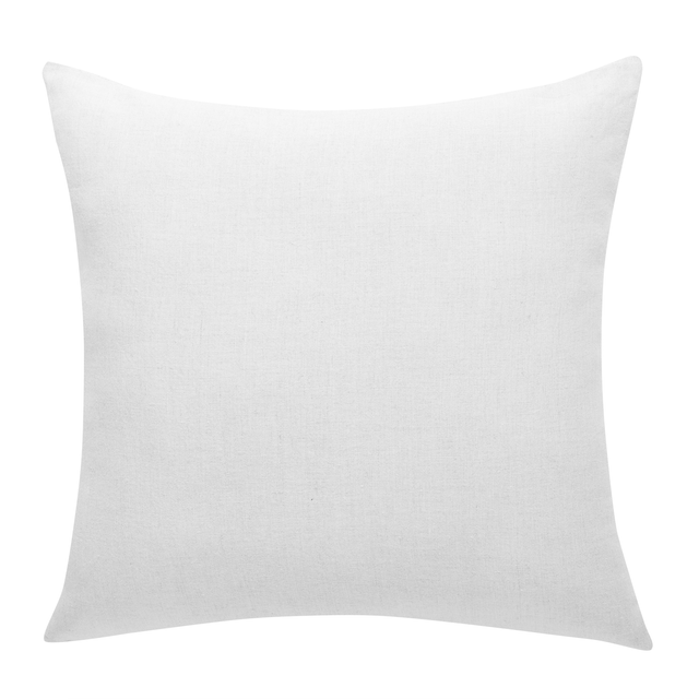 Funda de cojín cuadrada Danae 100% lino lavado 60 x 60 cm INSPIRE liso blanco doble cara con cremallera