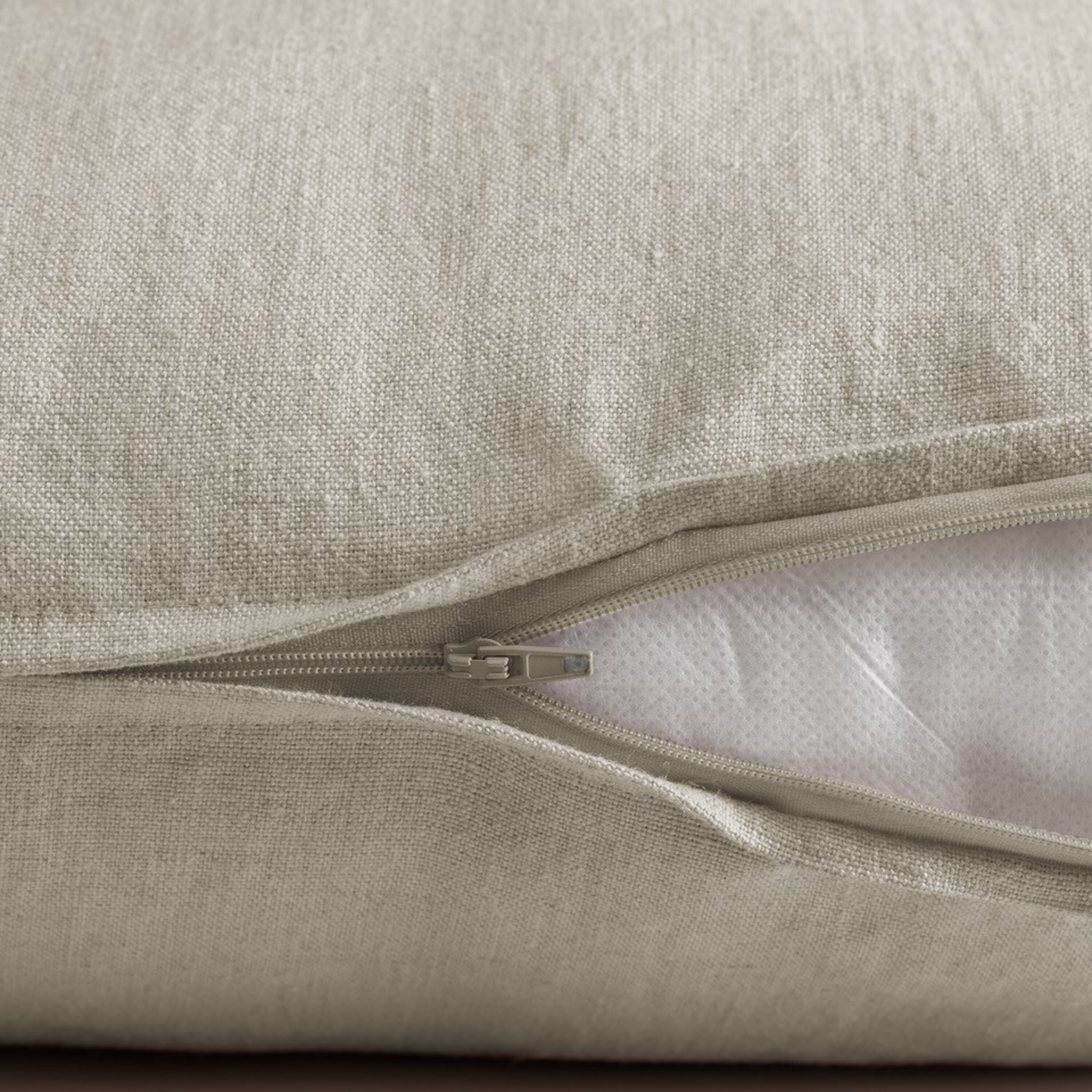 Funda de cojín cuadrada Danae 100% lino liso beige natural doble cara con cremallera INSPIRE 45 x 45 cm - 6