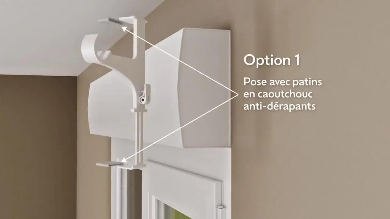 Lot de 2 supports de fixation sans perçage pour tringle à rideau Caisson volet D - 8
