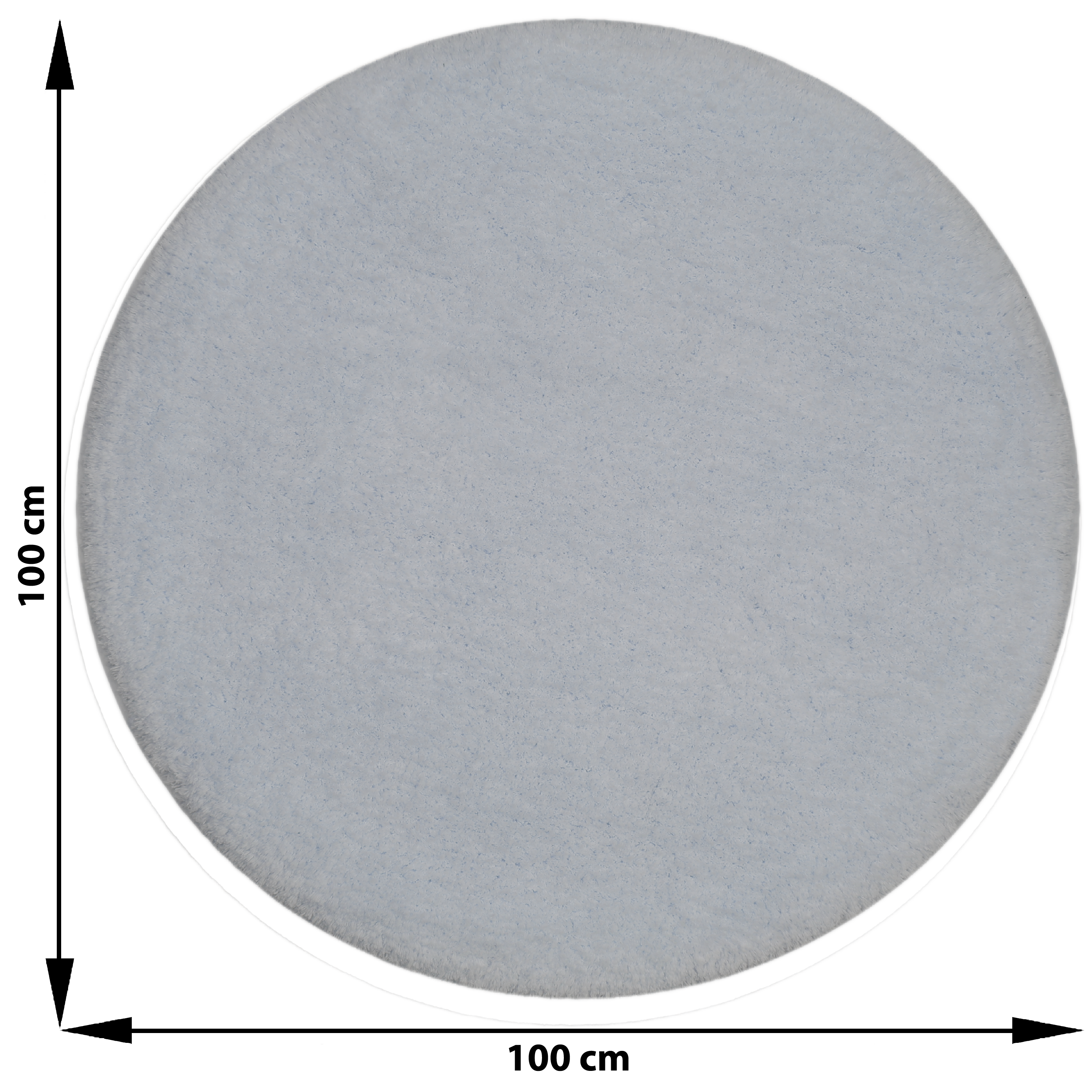 Alfombra poliéster Talka 100x100cm pelo largo INSPIRE liso gris granito redonda - 3