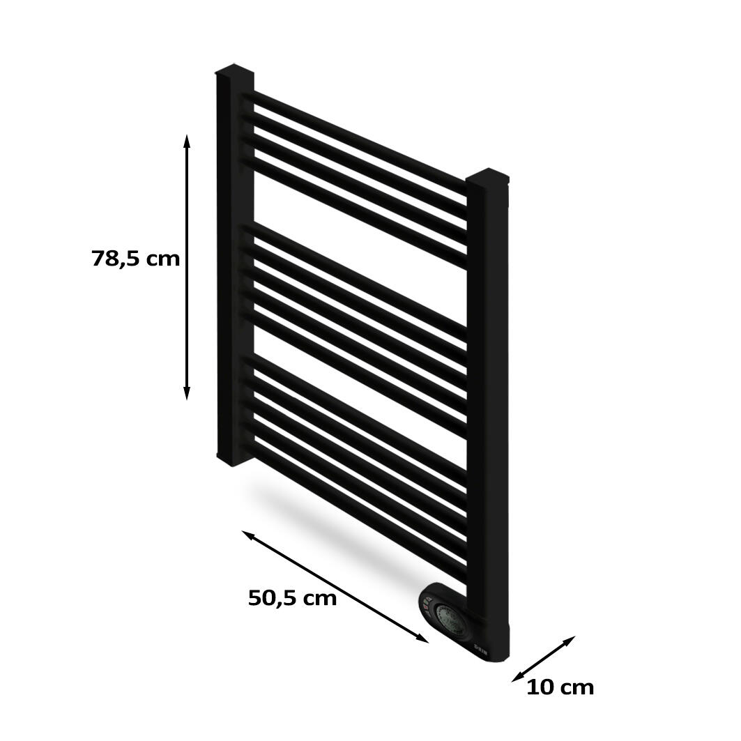 Toalheiro 500 w preto HJM Noor - 6