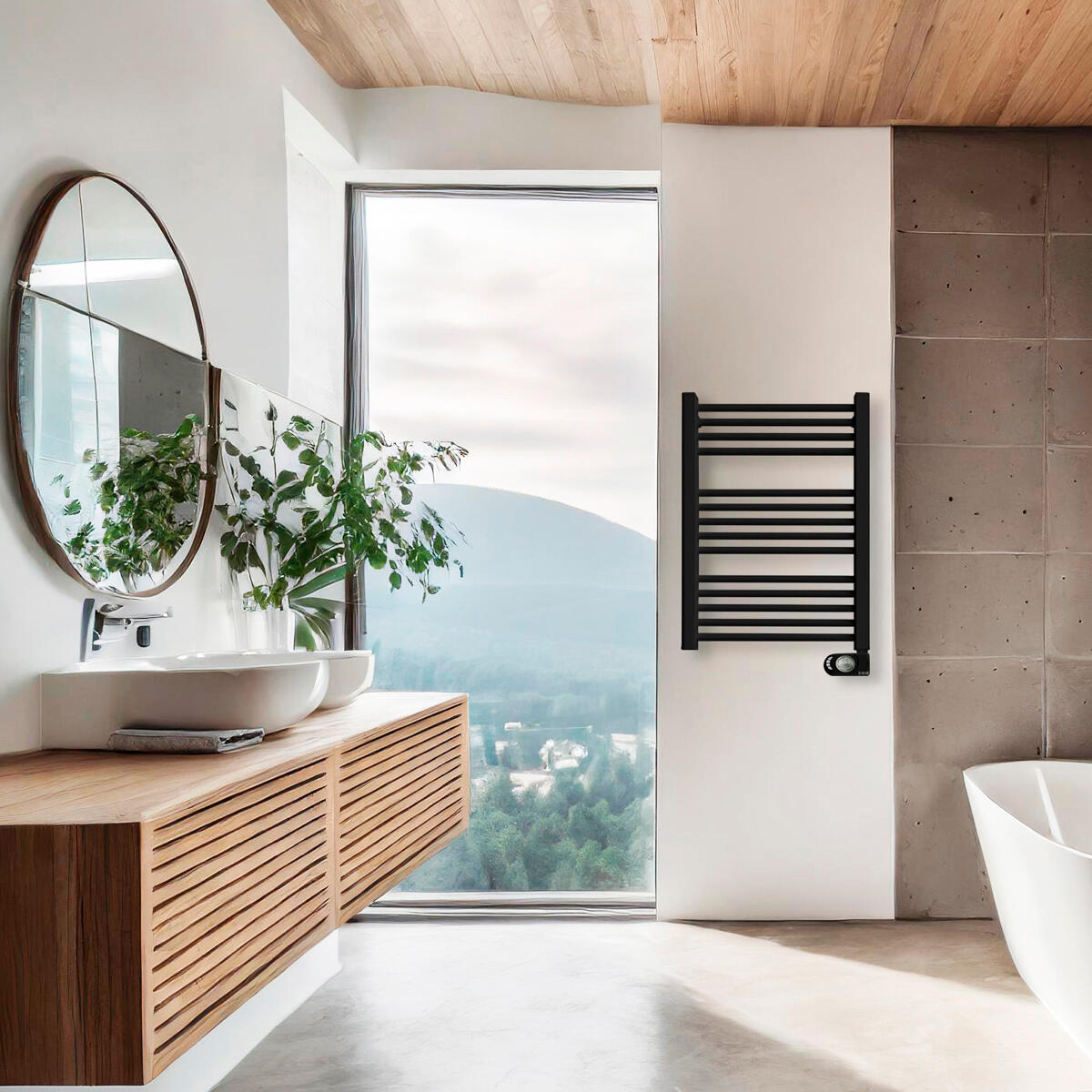 Toalheiro 500 w preto HJM Noor - 5