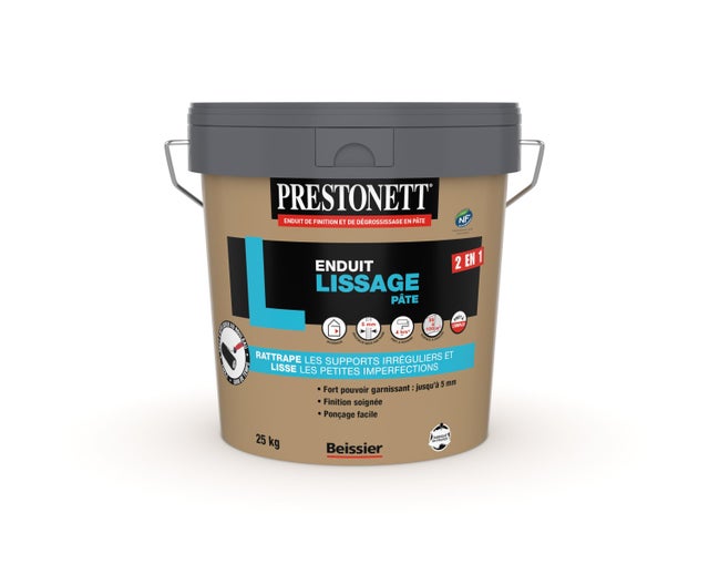 Enduit de lissage en pâte L PRESTONETT blanc 25 kg