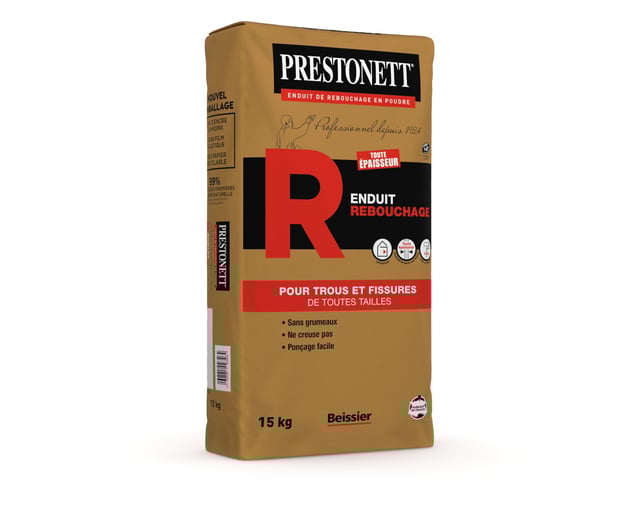 Enduit de rebouchage en poudre R PRESTONETT blanc 15 kg