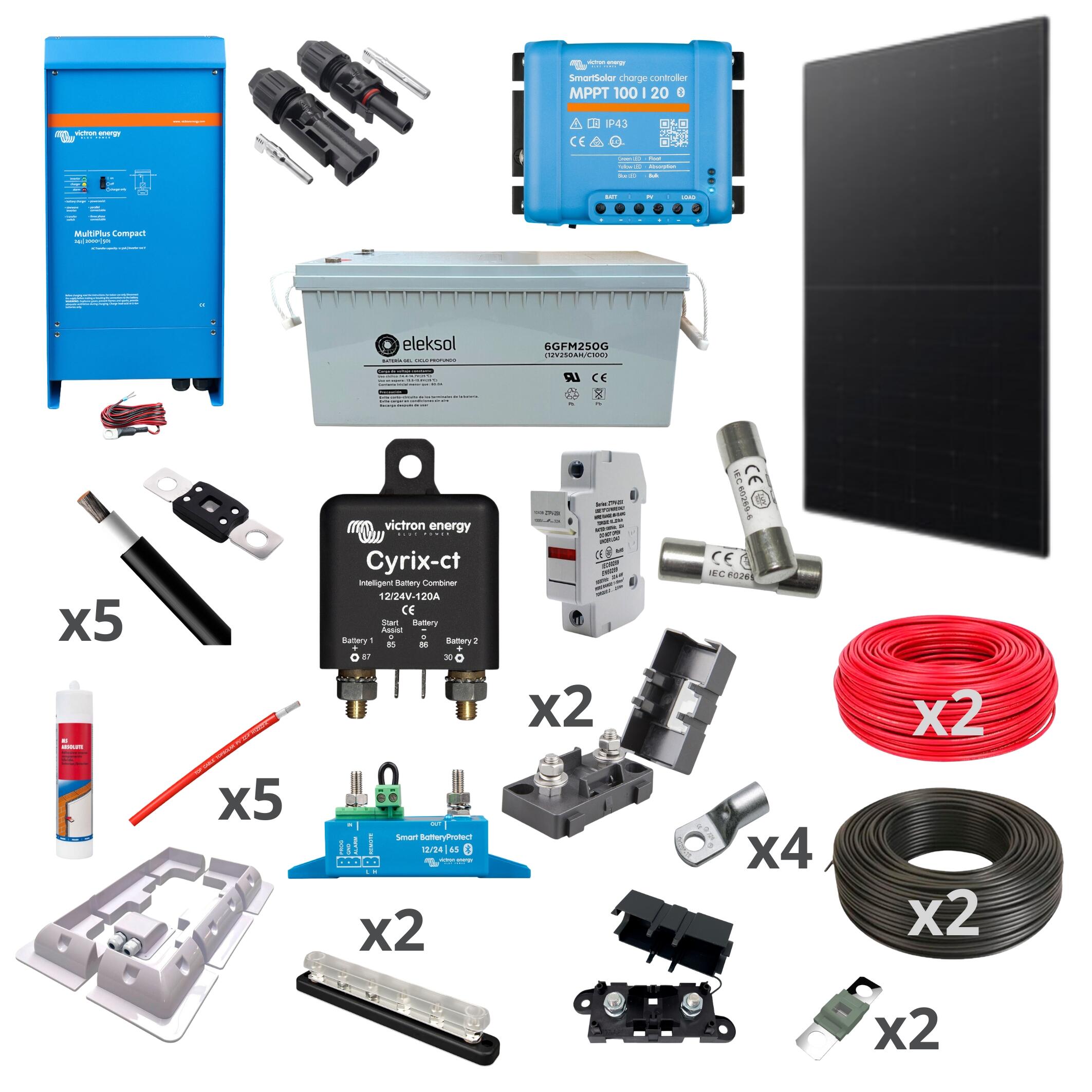 Kit solar camper 305w con batería agm