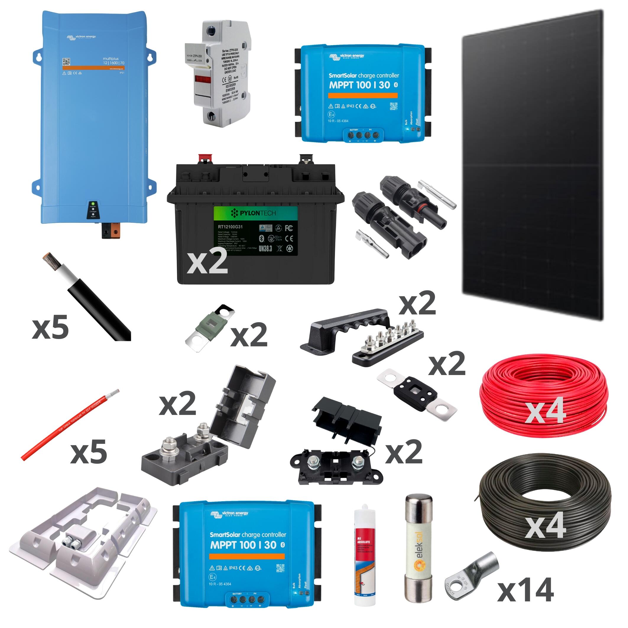 Kit solar camper 420w con batería litio