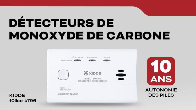 Détecteur de monoxyde de carbone KIDDE, 10 ans - 2