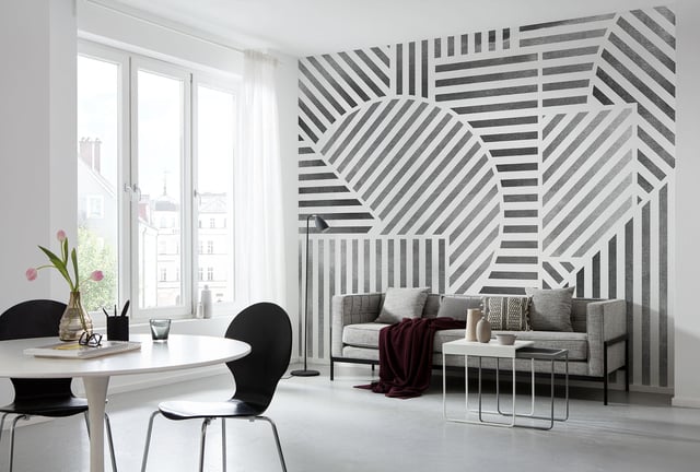 Papier peint panoramique FLAIR jeux lignes l.300 x H.250 cm