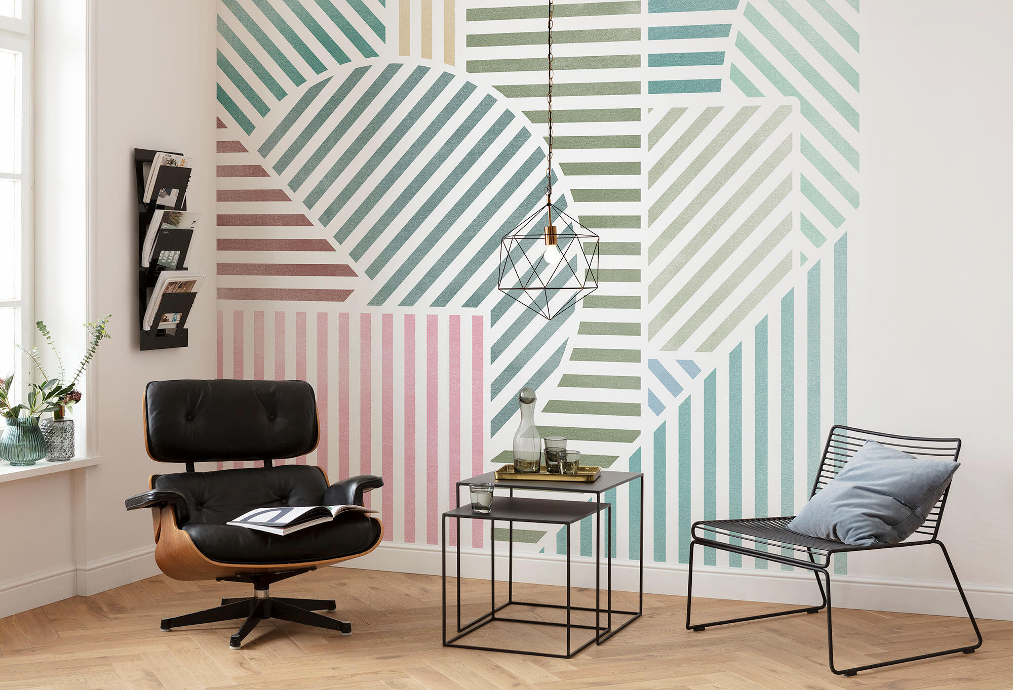 Papier peint panoramique FLAIR ligne bonbon l.300 x H.250 cm | Leroy Merlin