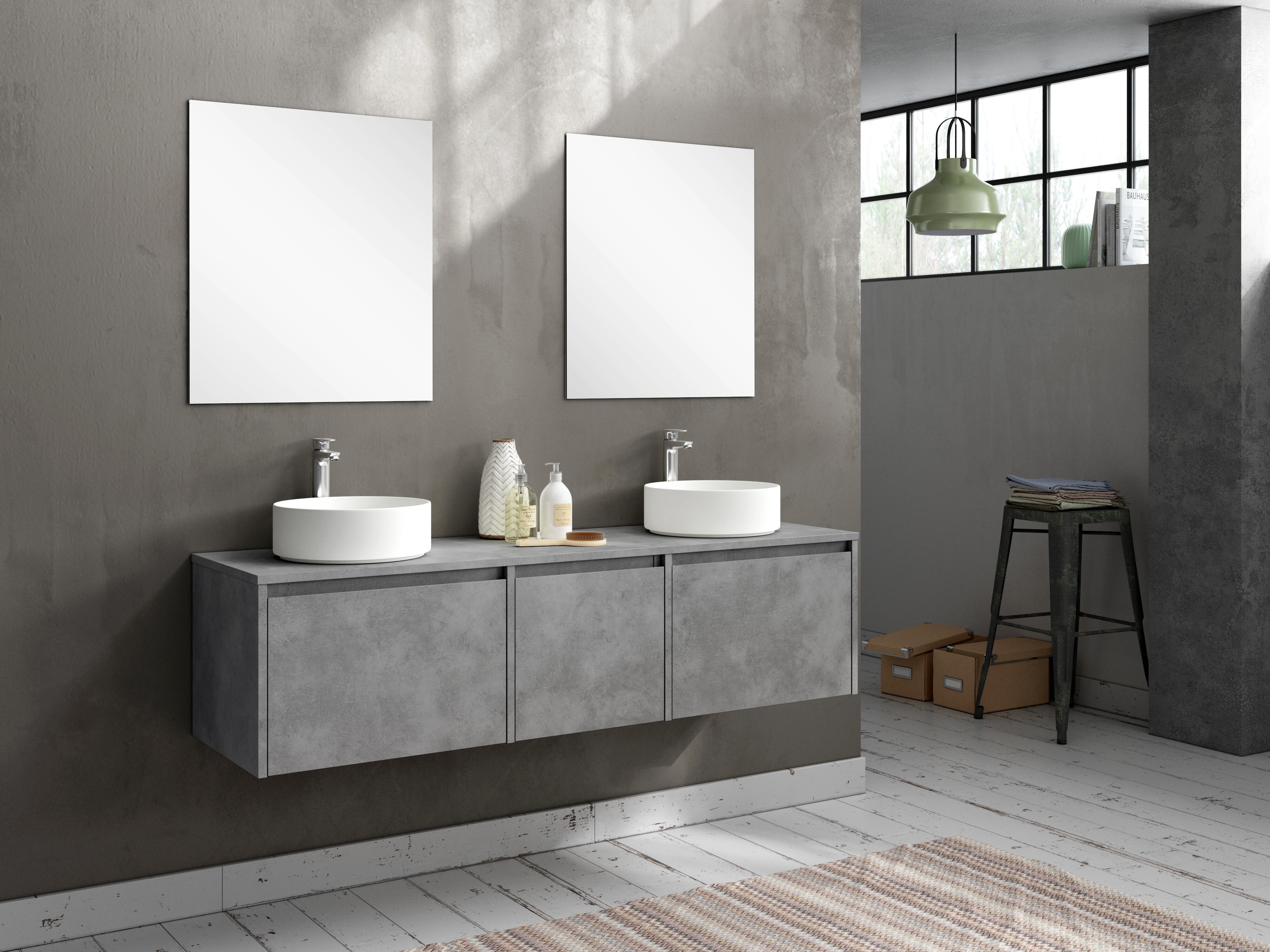 Mueble de baño moon gris 160x45 cm