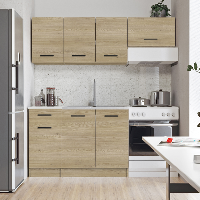 Zestaw mebli kuchennych Puno 5 el. 180 cm kolor dąb cremona