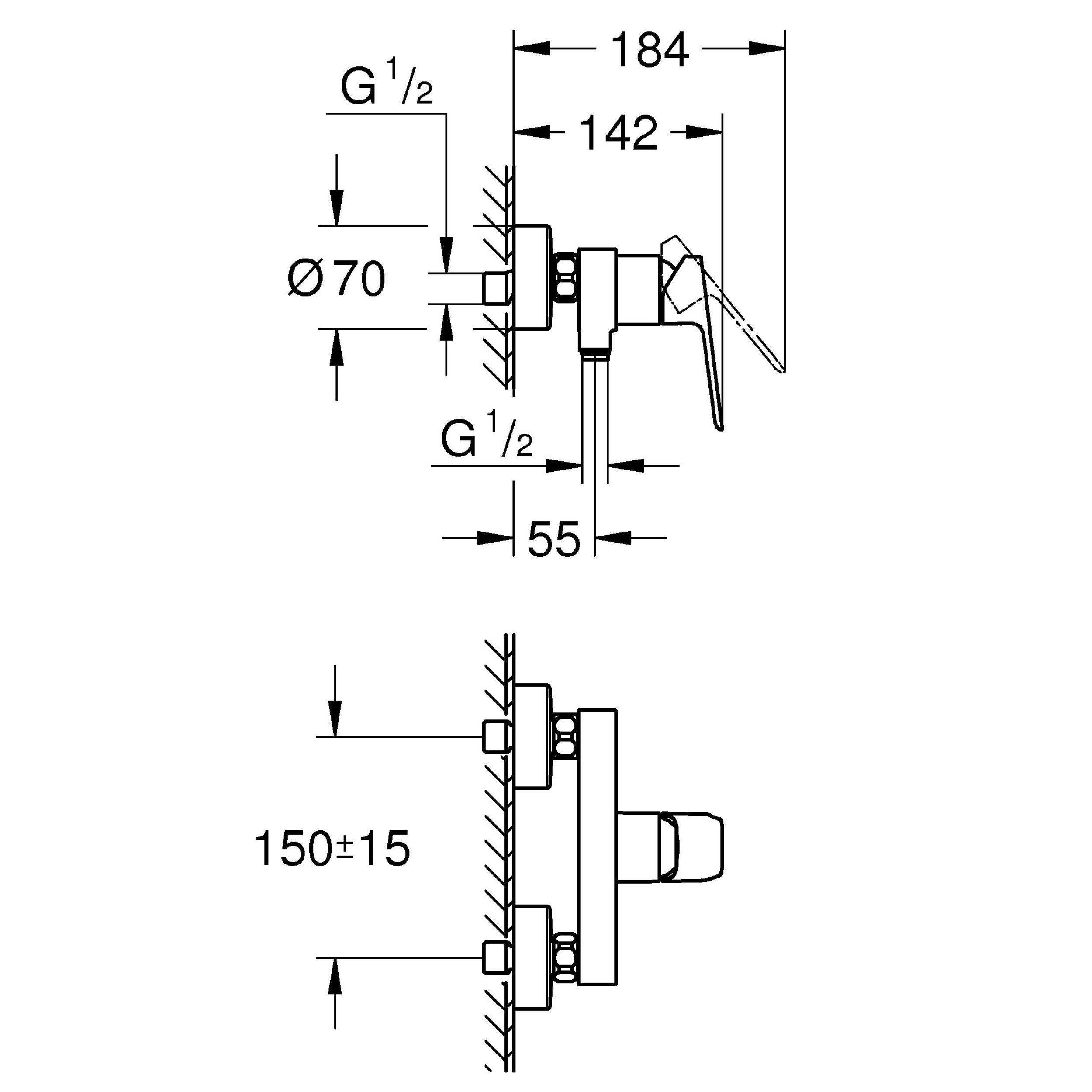 Grifo de ducha monomando GROHE Clova Pulse cromo brillo Antical Latón - 3