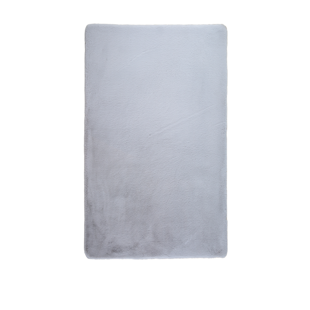 Alfombra pie de cama poliéster Bianca Rabbit 60x110cm pelo largo INSPIRE base antideslizante liso gris granito lavable en lavadora