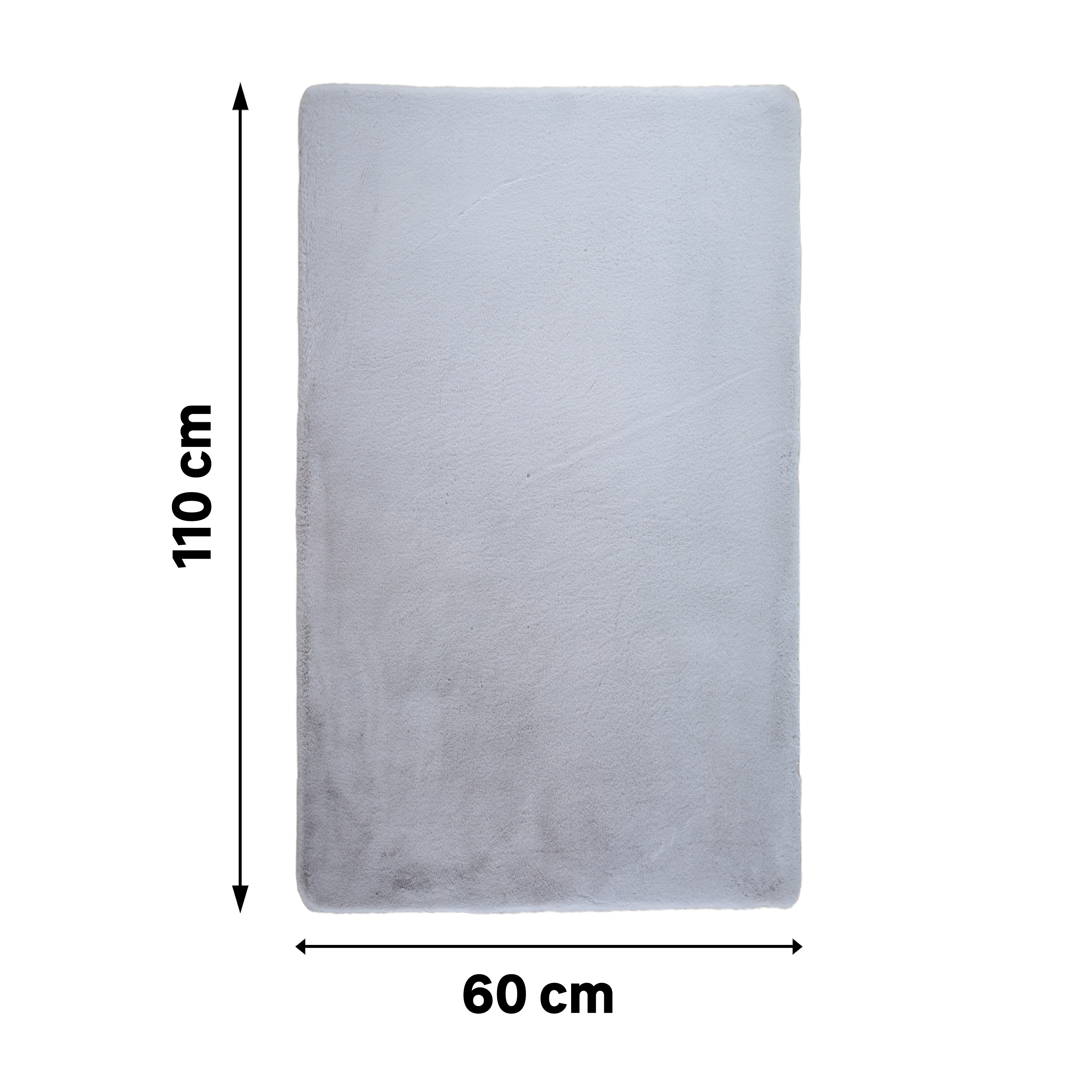 Alfombra pie de cama poliéster Bianca Rabbit 60x110cm pelo largo INSPIRE base antideslizante liso gris granito lavable en lavadora - 3