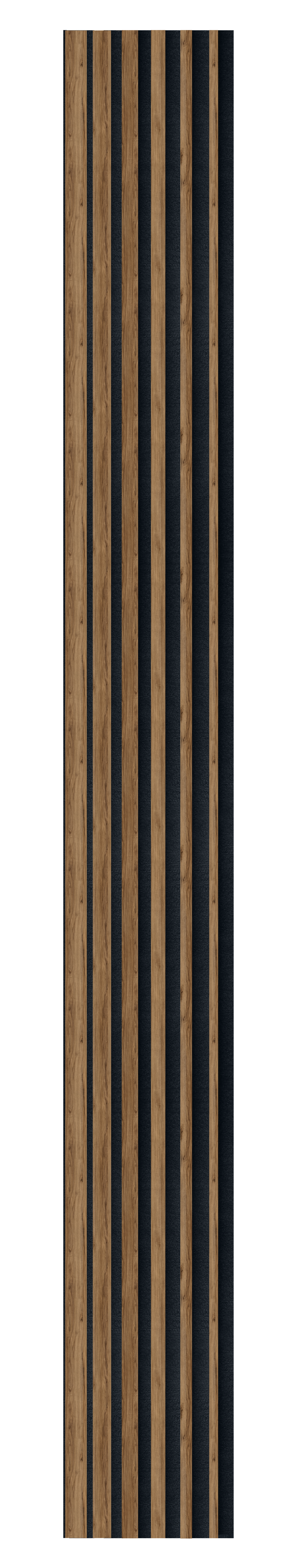 Panele ścienne 3D Lamel na czarnym filcu 265x30 cm Catania Unregular 6 lameli