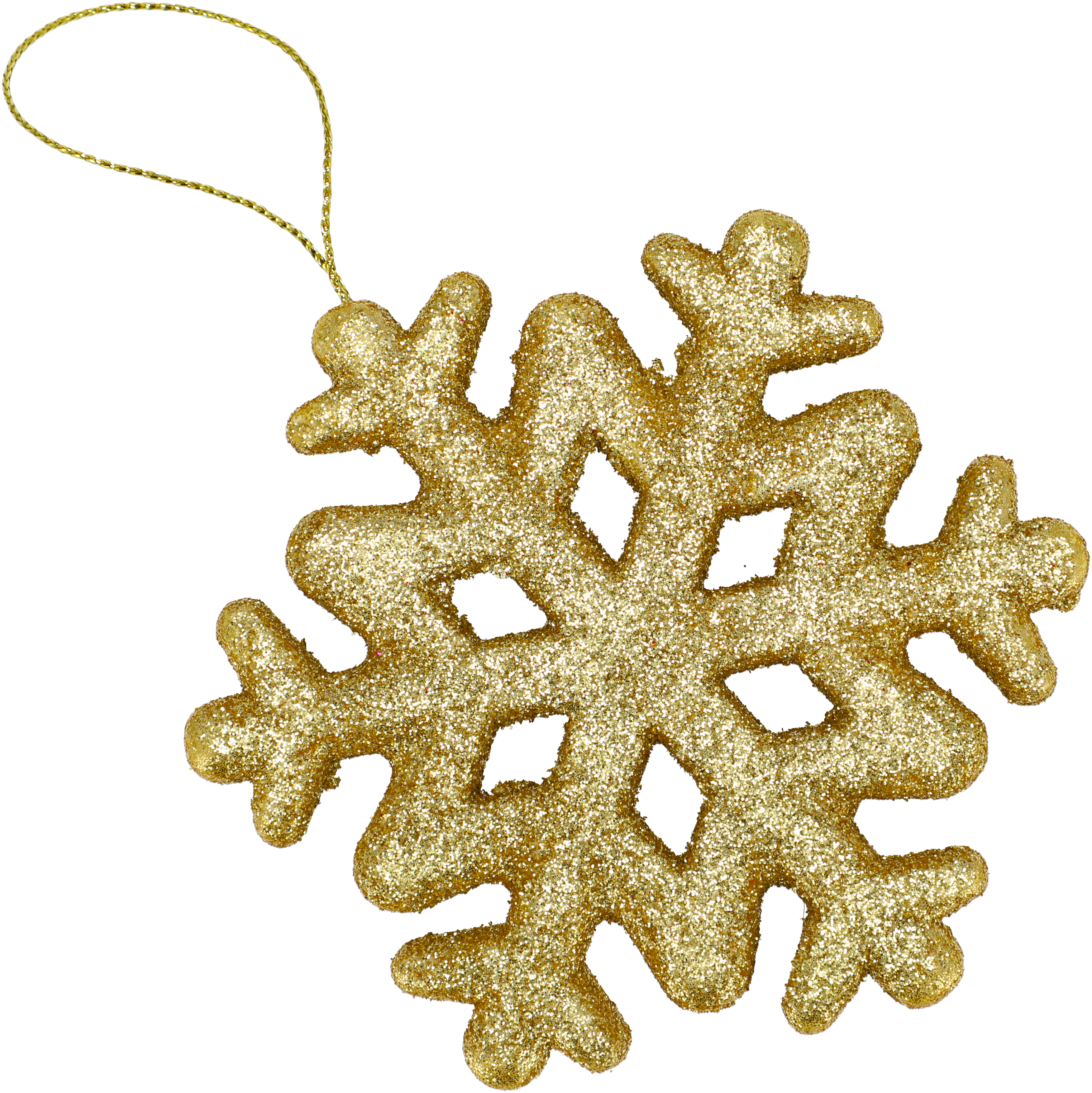 Zawieszki śnieżynki 10cm 3szt. złote - 2