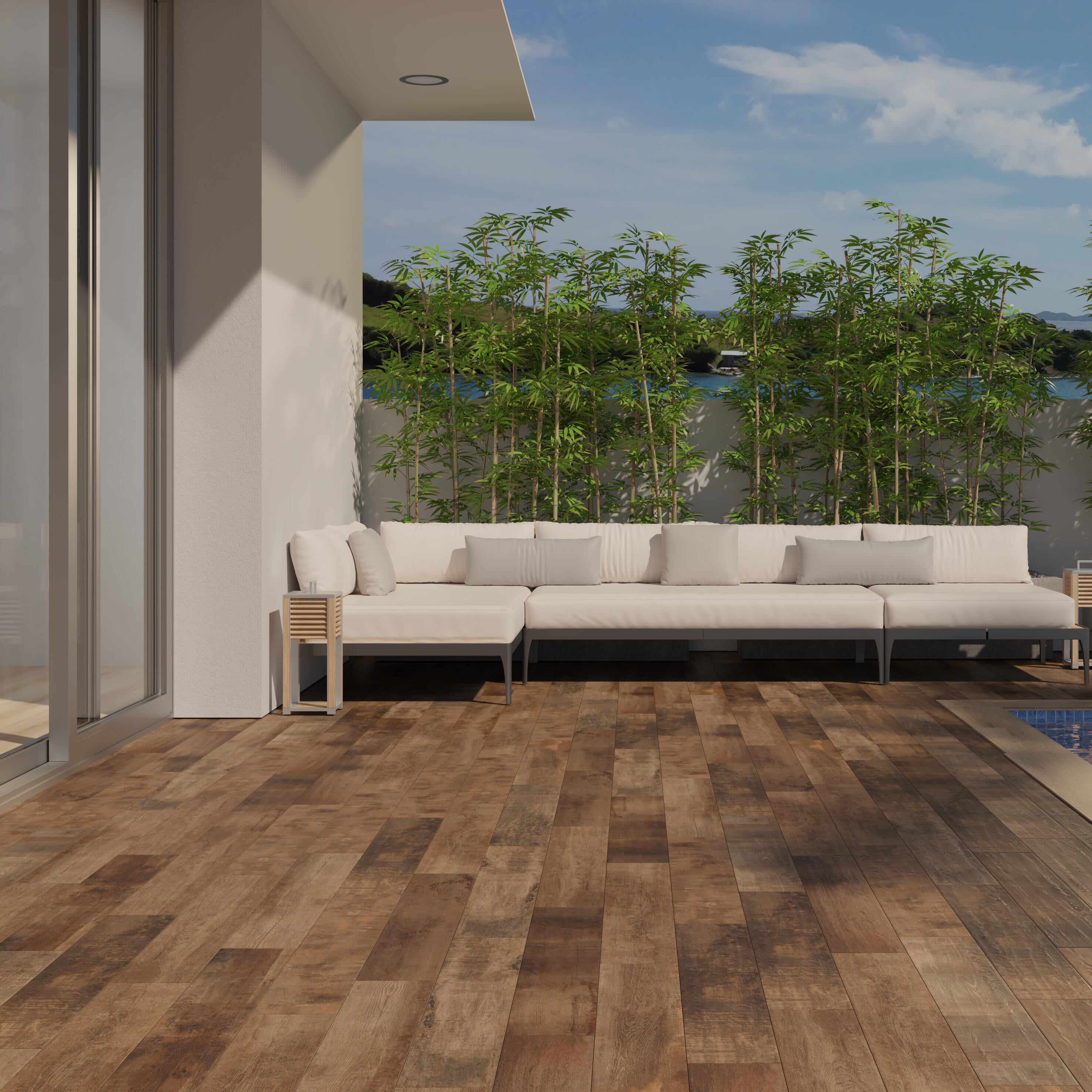 Suelo porcelánico Imara efecto madera marrón oscuro 15x90 cm C3 ARTENS - 4