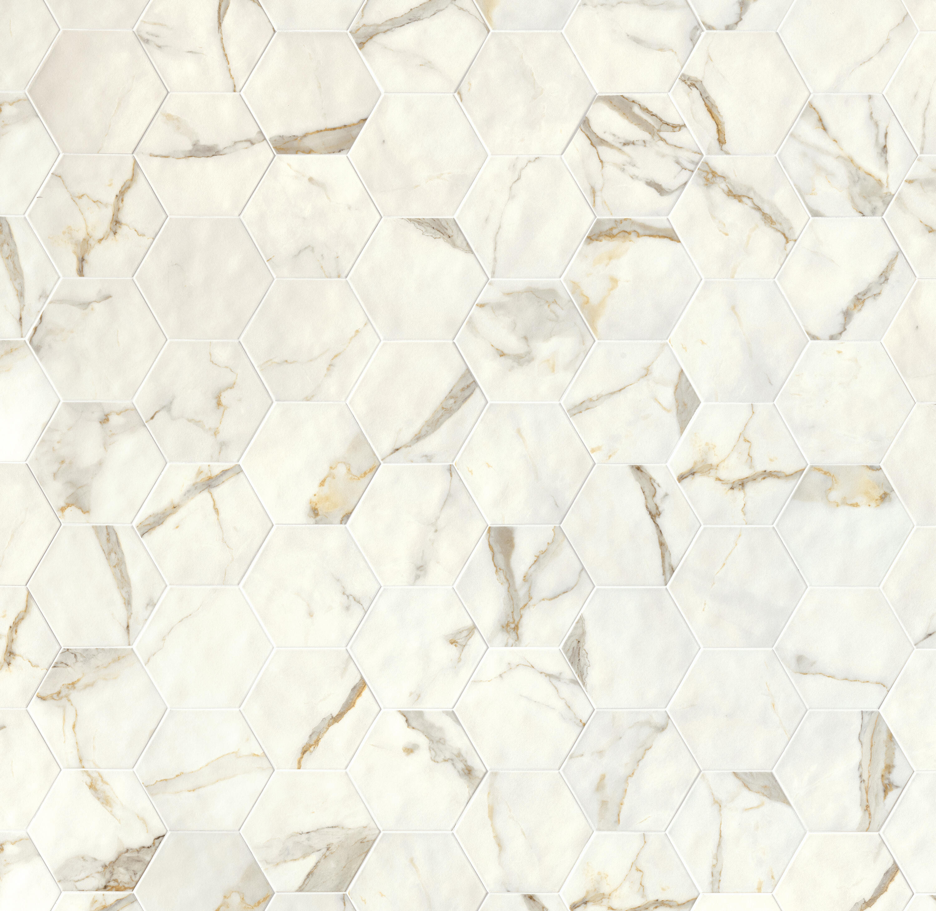 Carrelage mur / sol intérieur effet marbre oro satin Murano l.27 x L.27 cm - 2