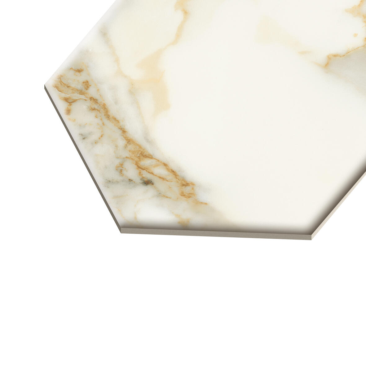 Carrelage mur / sol intérieur effet marbre oro satin Murano l.27 x L.27 cm - 5