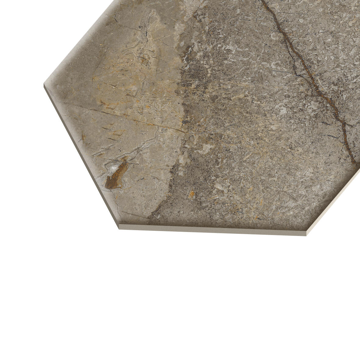 Carrelage mur/sol intérieur effet marbre taupe gris satin Murano l.27x L.27 cm - 5