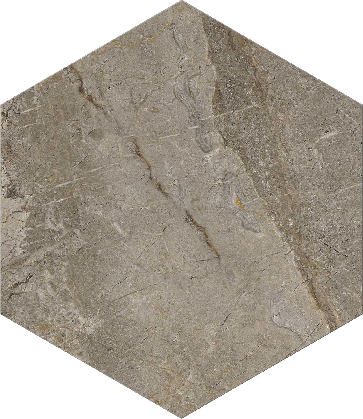 Carrelage mur/sol intérieur effet marbre taupe gris satin Murano l.27x L.27 cm - 3