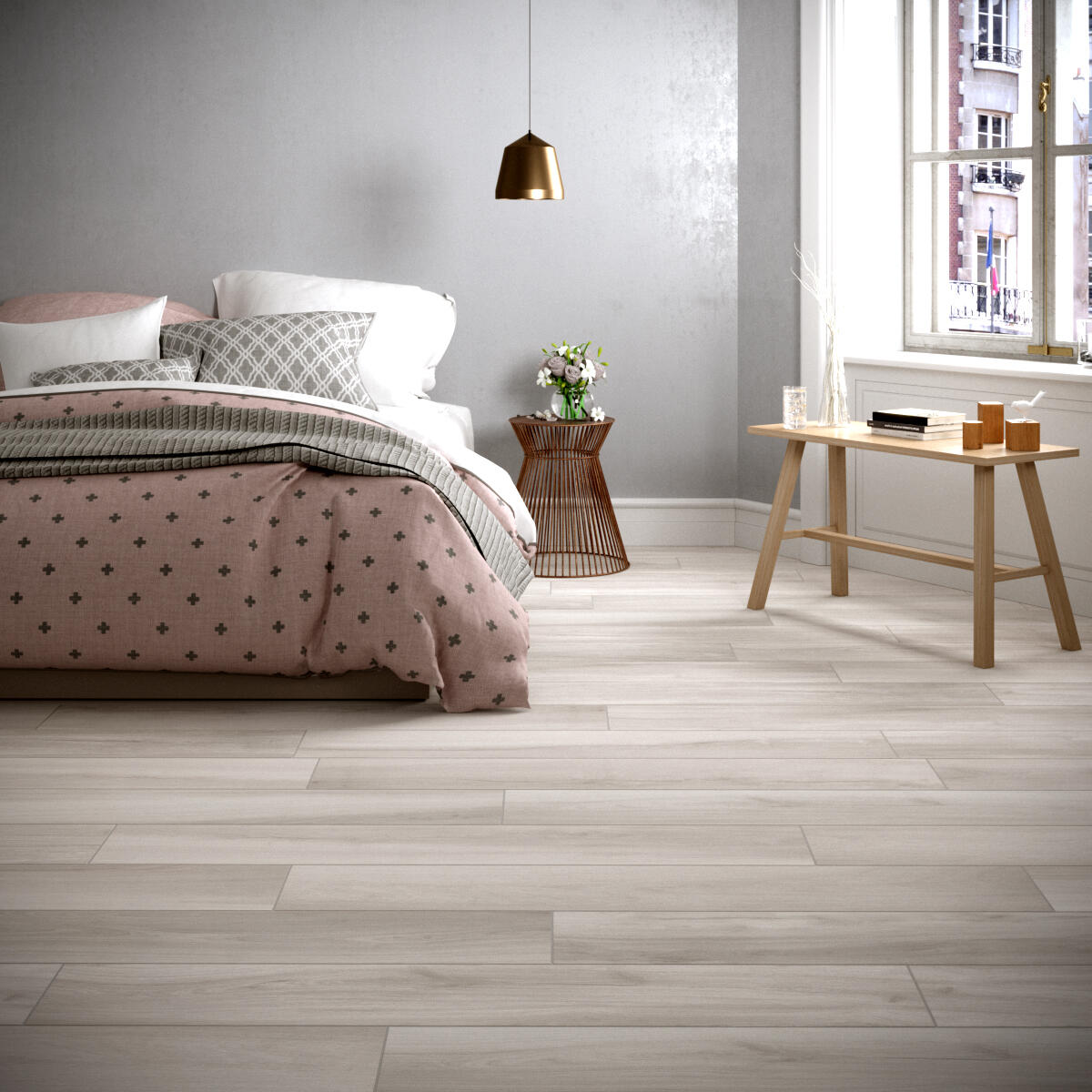 Carrelage sol intérieur effet bois gris Chalet l.20 x L.120 cm - 4