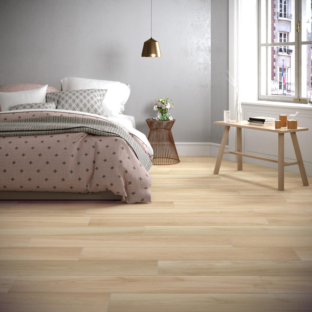 Piastrella da pavimento e rivestimento interno in gres naturale 20 x 120 cm non rettificato smaltato beige opaco Chalet R9 traffico intenso (pei 4/5) Sp. 9 mm 1.44 mq - 3