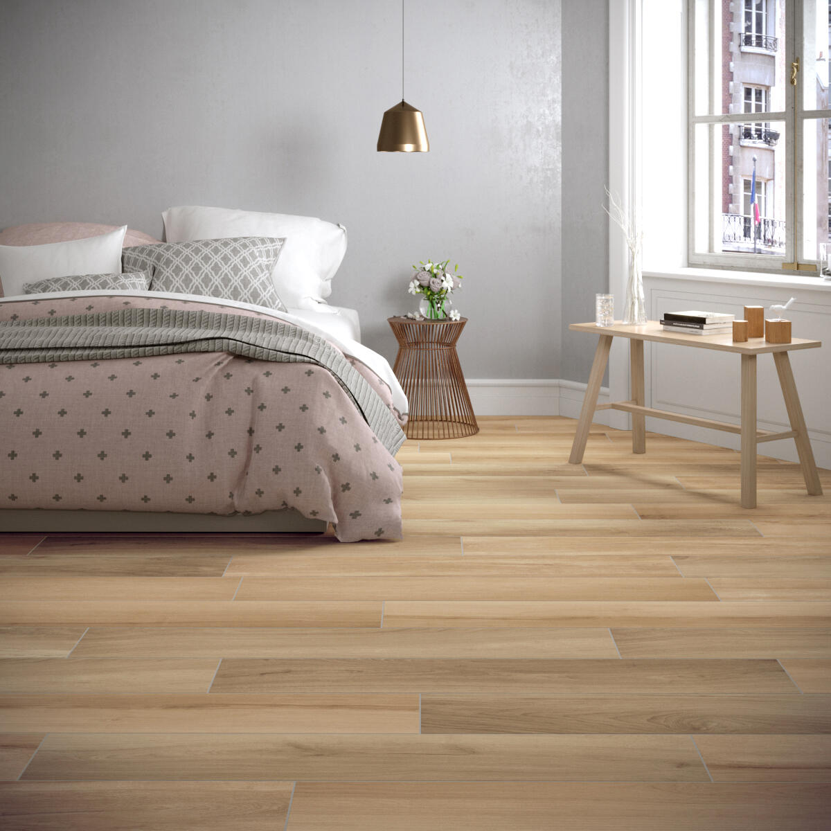 Carrelage mur intérieur/sol intérieur effet bois marron Chalet l.20 x L.120 cm - 4