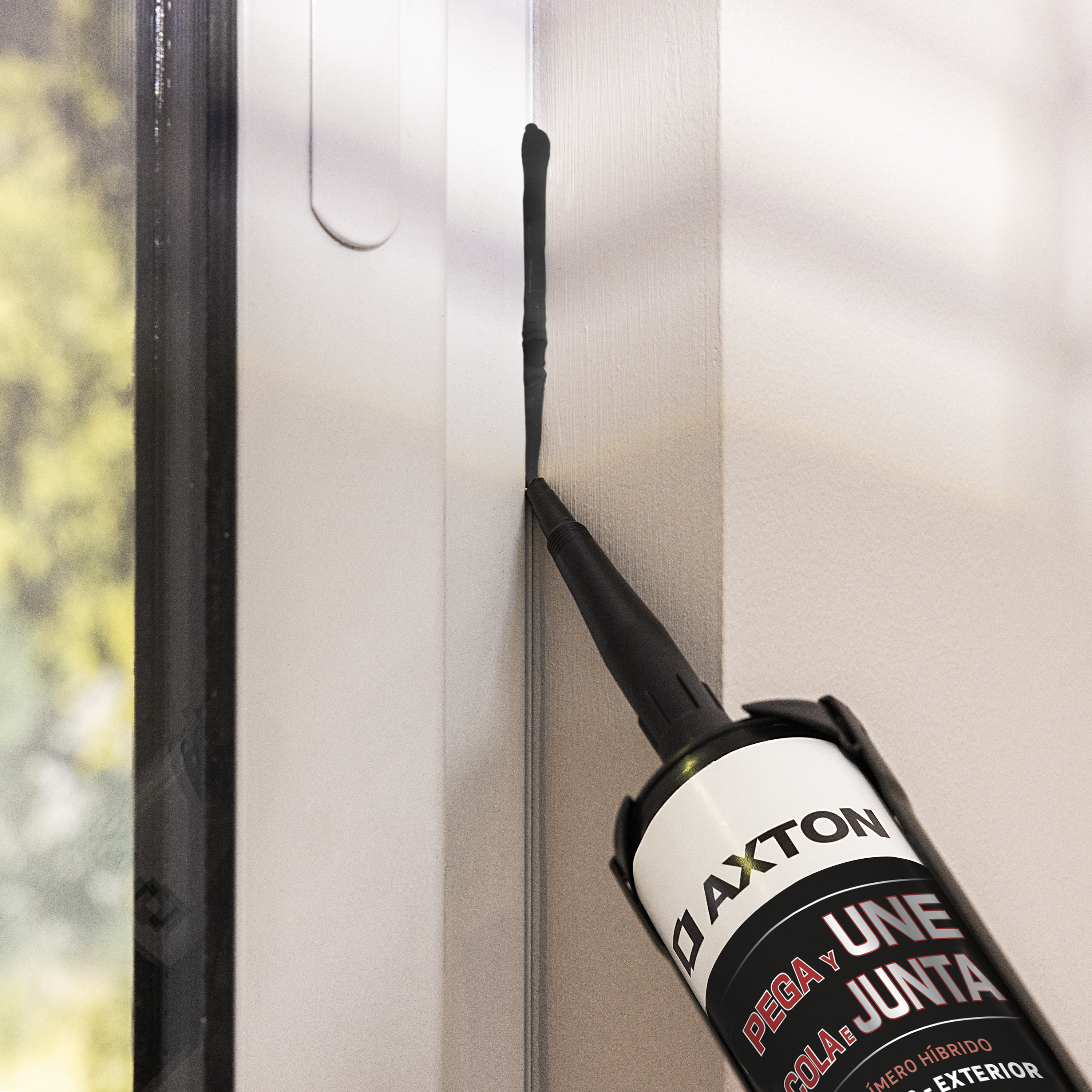 Adhesivo de montaje AXTON polímero Fix & Joint 290 ml negro para MDF, mármol, placa de yeso, hormigón, aplicación con pistola. Para fijar un material a una superficie. - 7