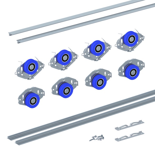 Bezramowy system jezdny do dwóch skrzydeł drzwi przesuwnych Eta 1200 mm Spaceo