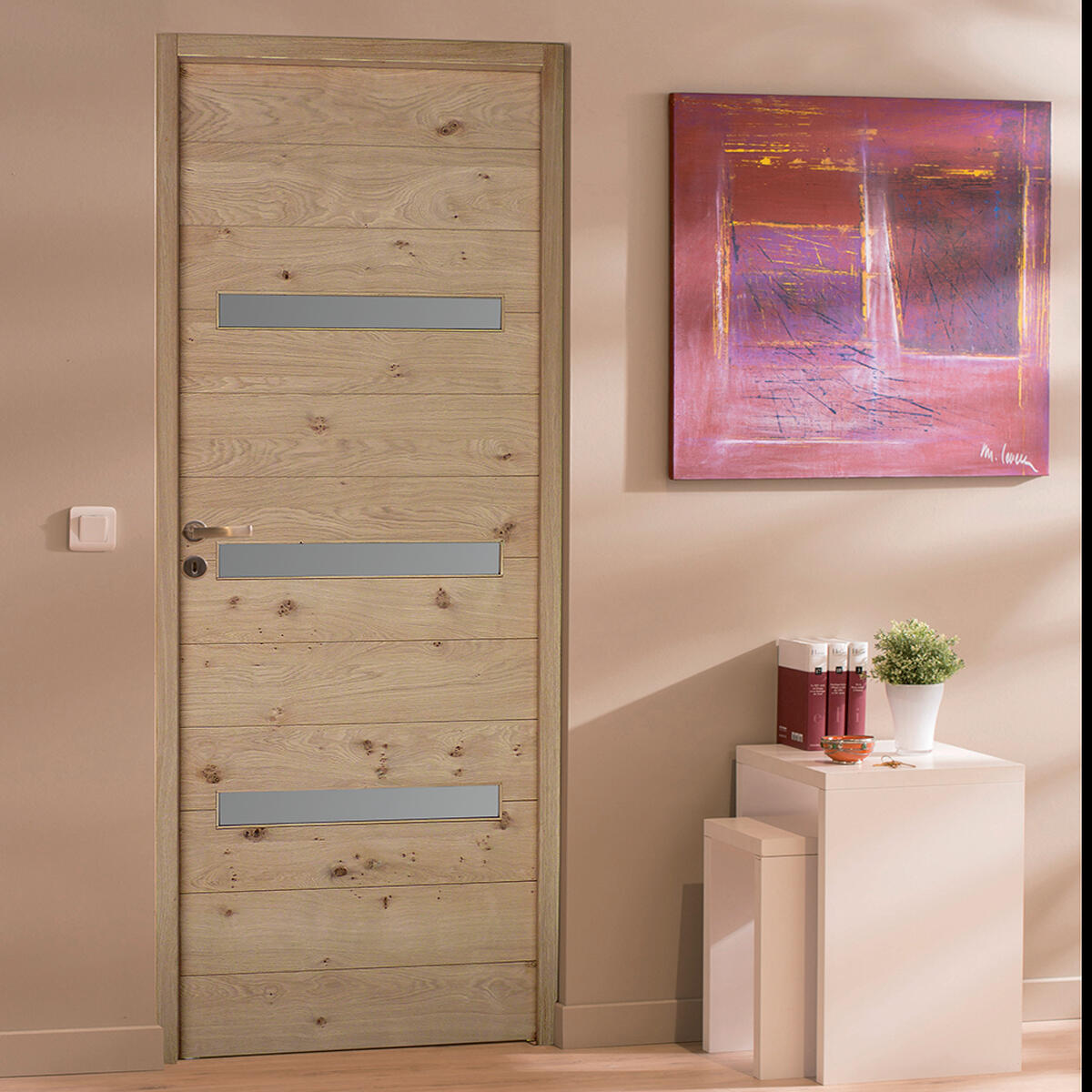 Bloc-porte vitré bois Noé H.204 x l.83 poussant droit - 2