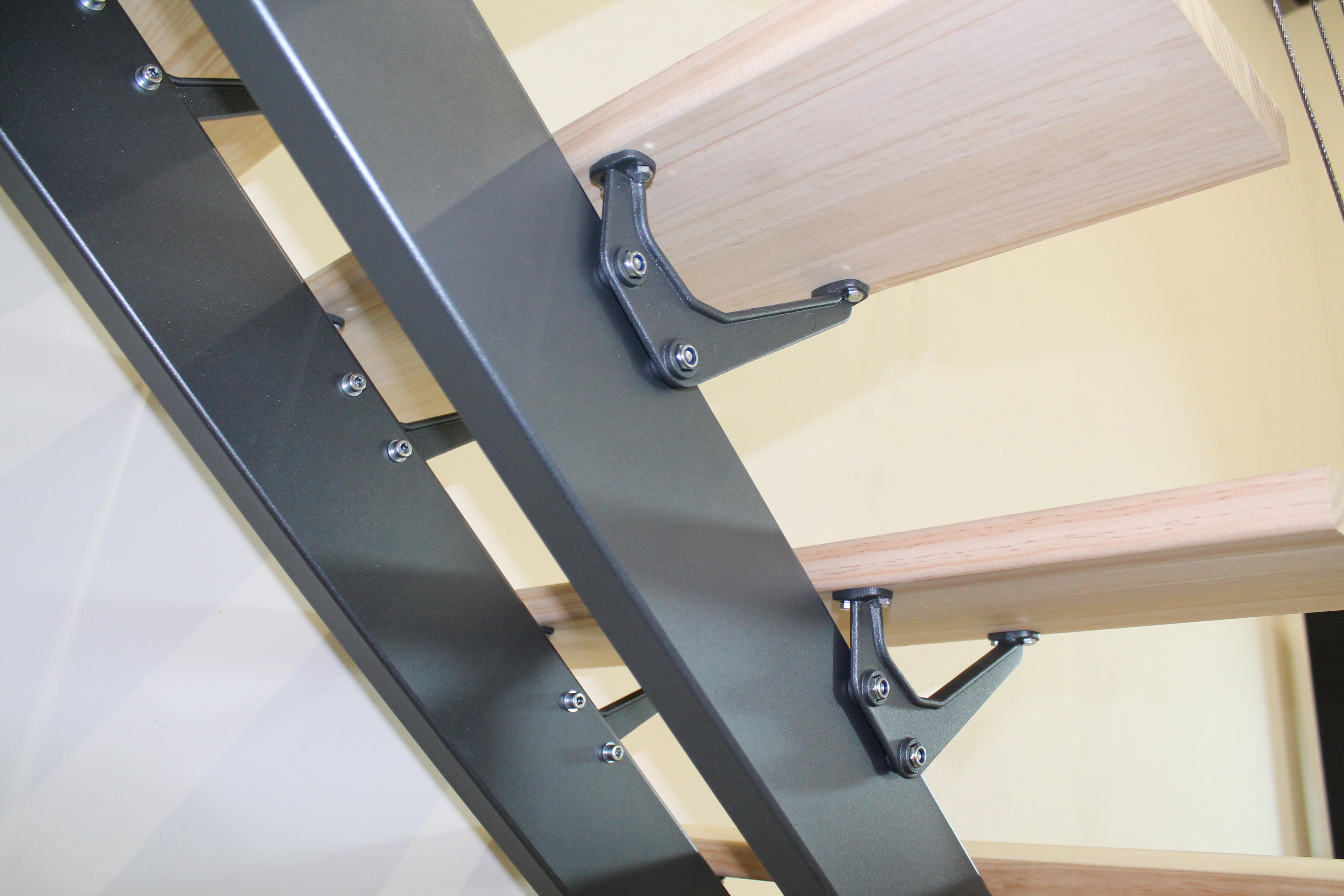Escalier droit alu gris Escatwin 16 marches pin, l.85 - 4