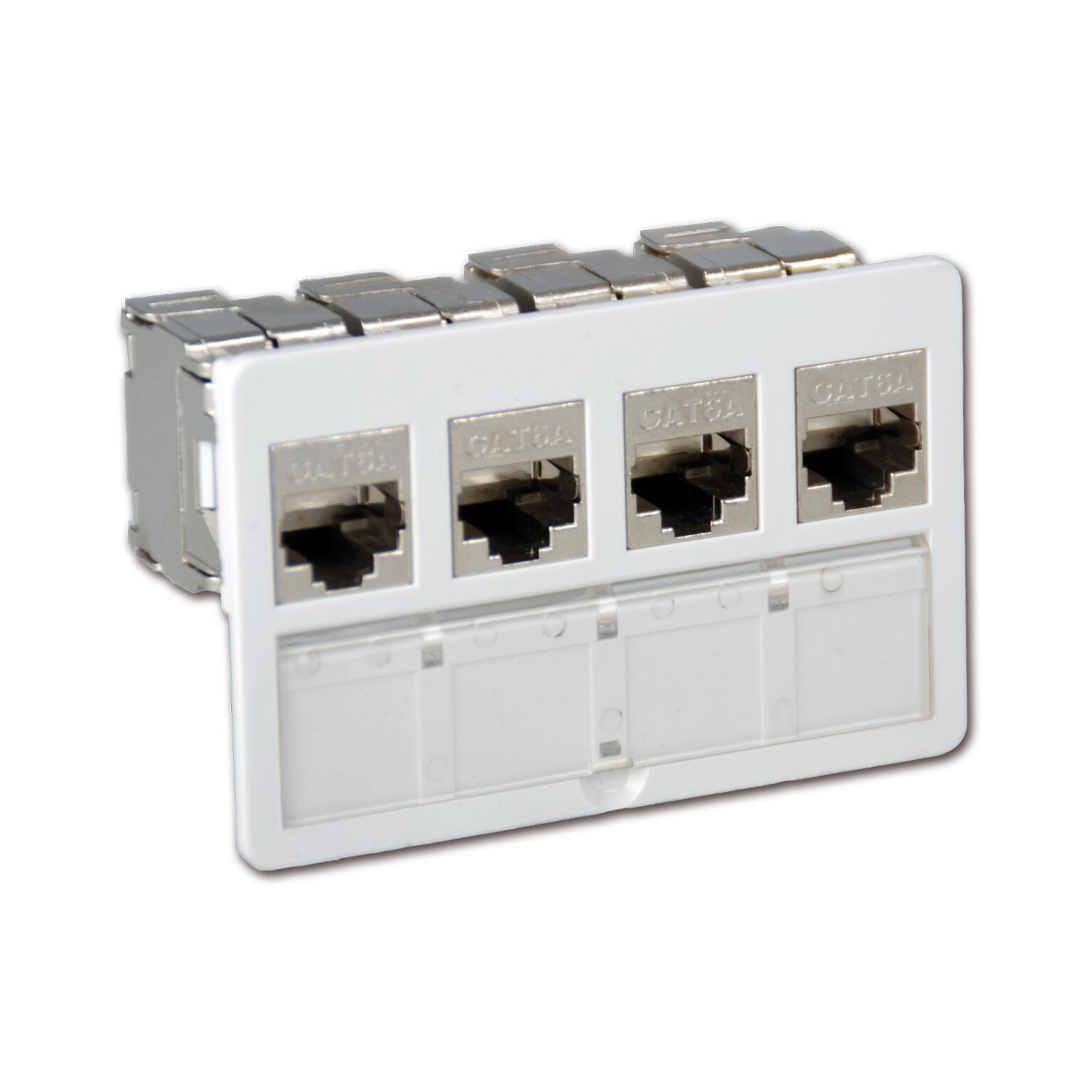 Bloc de 4 connecteurs modulaires RJ45 cat.6 OHMTEC | Leroy Merlin