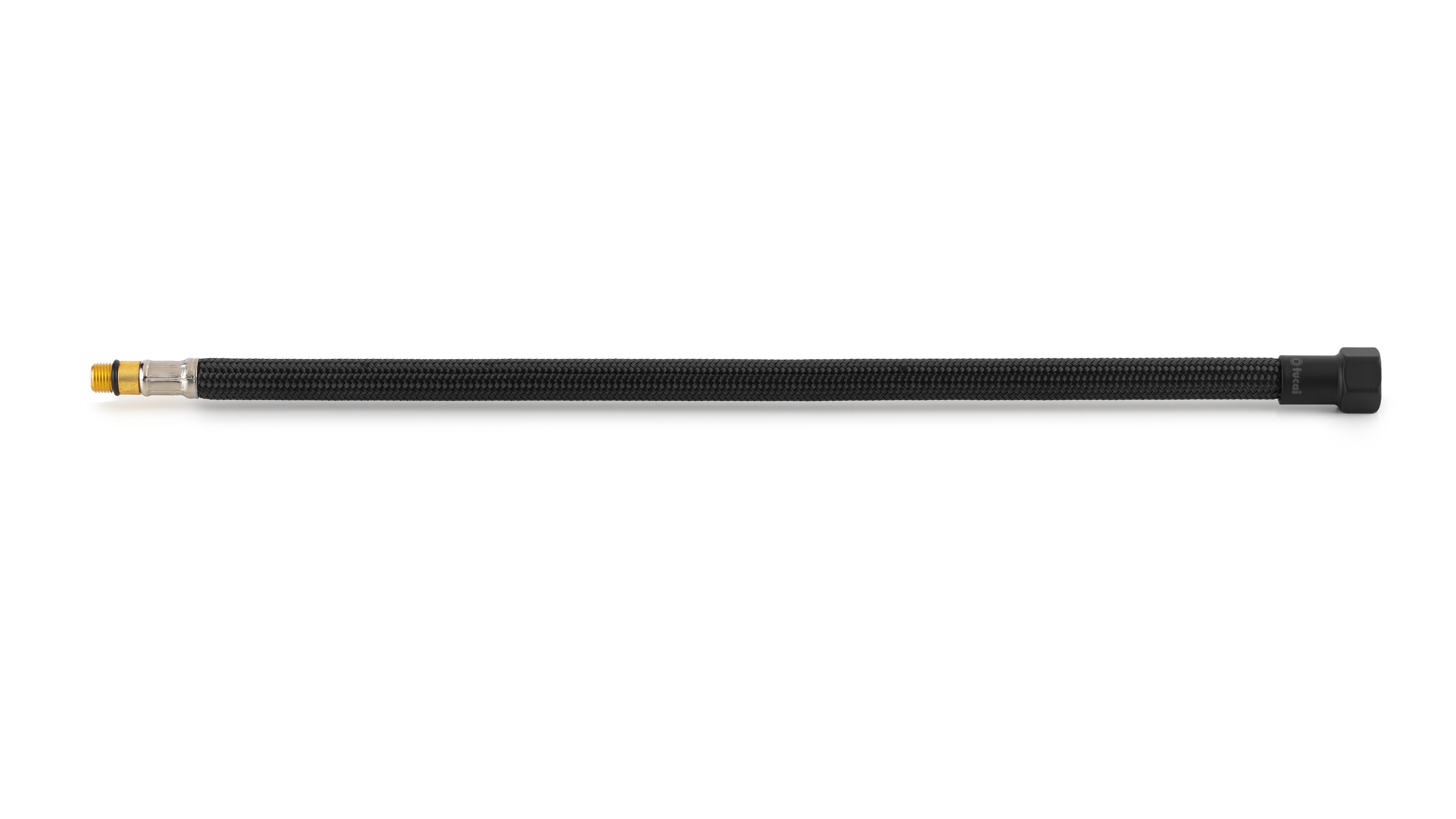 Latiguillo grifo negro 60cm r/negro 1/2