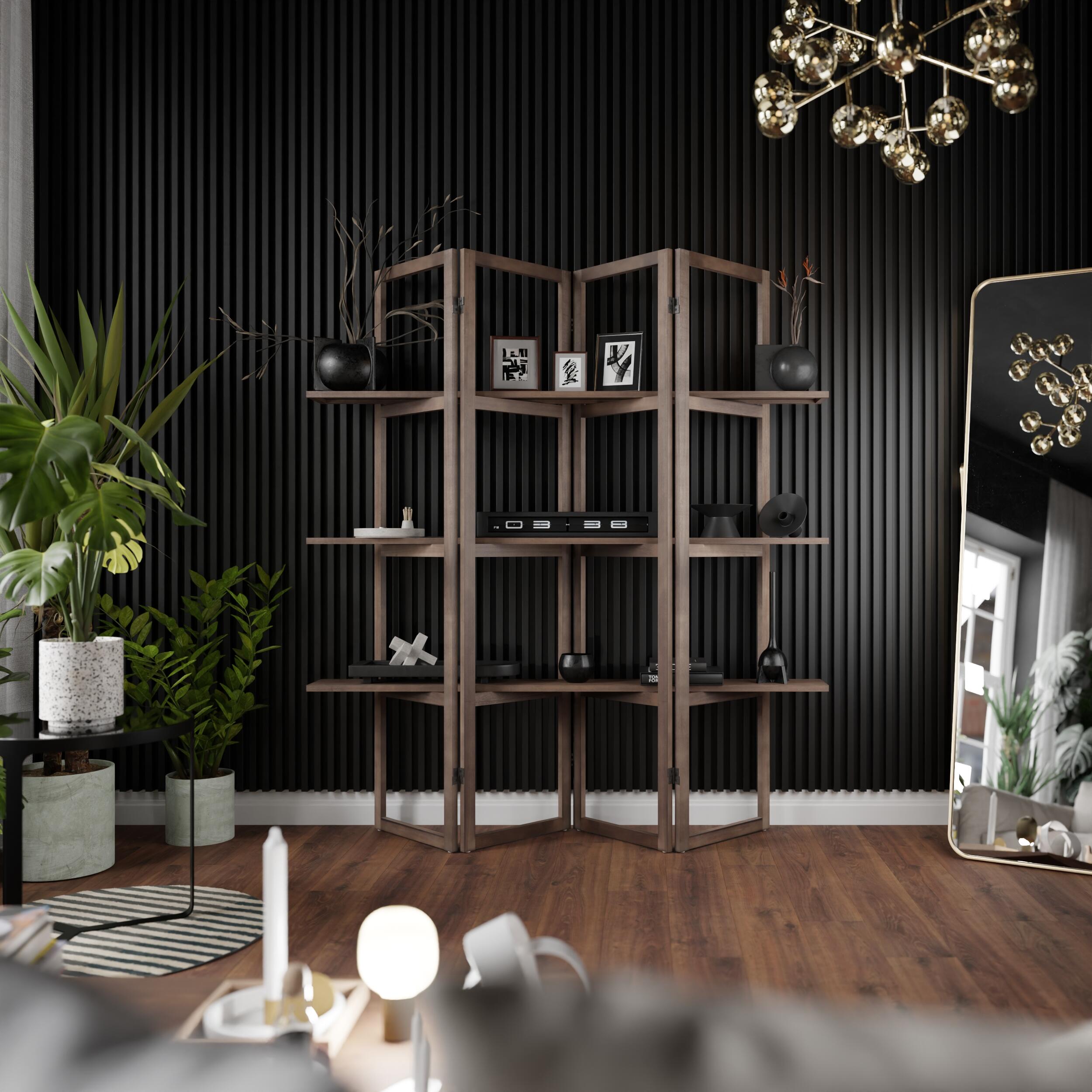 Parawan Miron brąz 170x160 cm 4 panele - 3