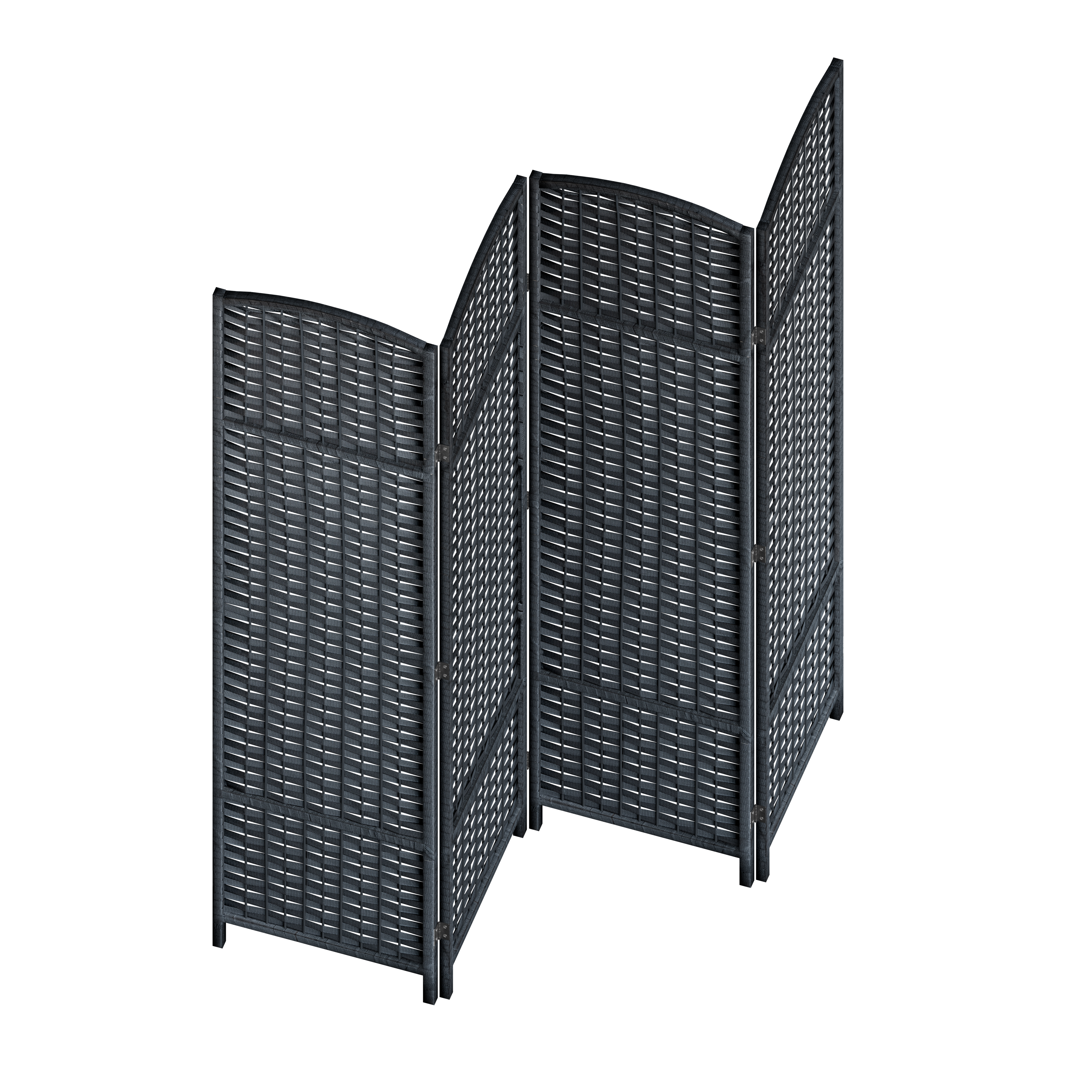 Parawan Dobrawa czarny 160x175 cm 4 panele Radex - 4