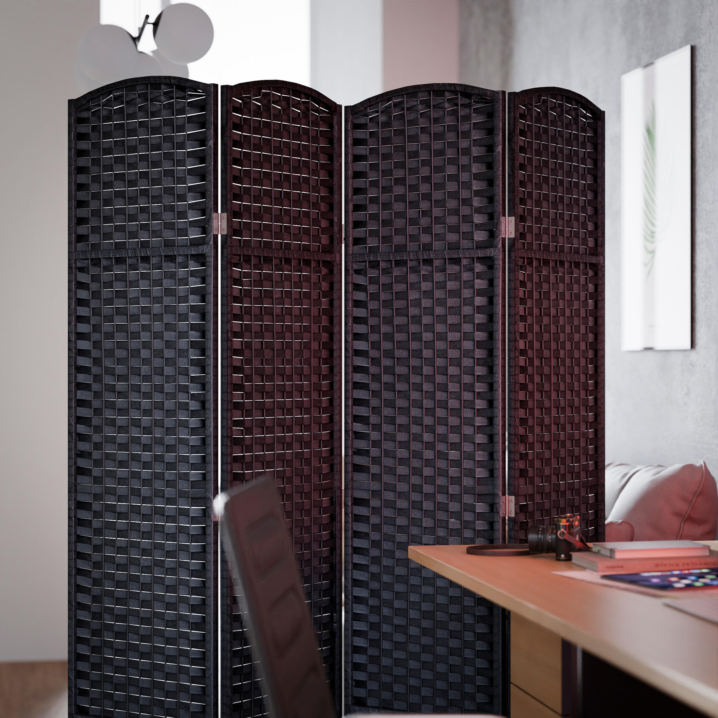 Parawan Dobrawa czarny 160x175 cm 4 panele Radex - 2