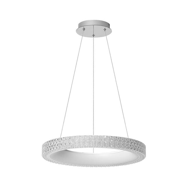 Lampadario LED neoclassico Chanel cromo Ø50cm, luce naturale 4200 lumen