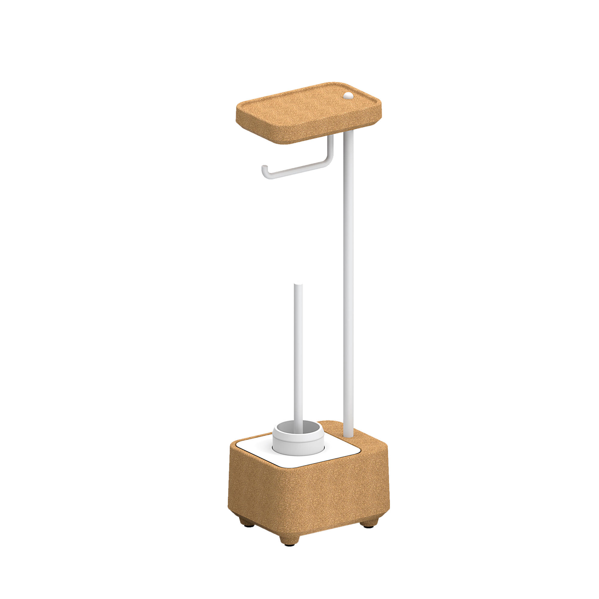 Portarrrollo de papel higiéncio de pie con escobillero sura blanco