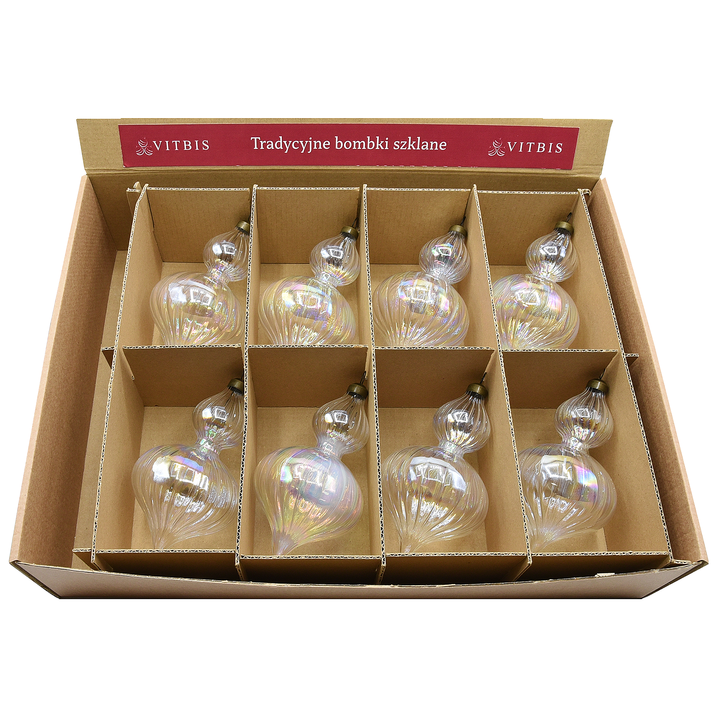 Bombka szklana sopel 13cm transparentna Vitbis - 7