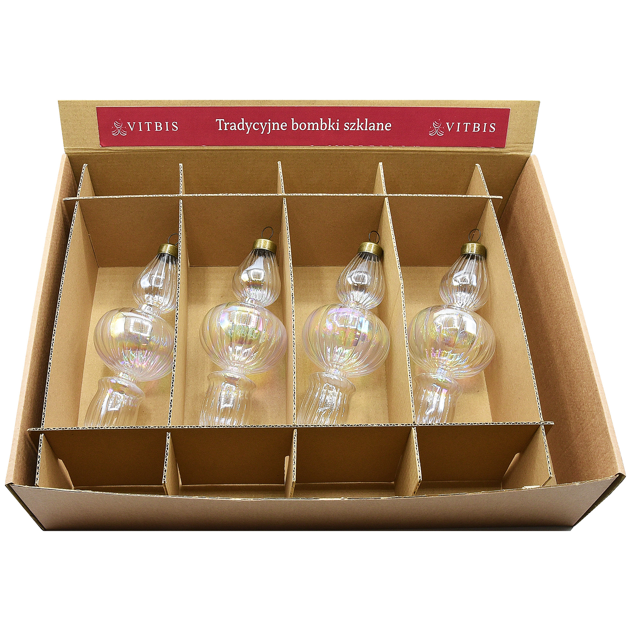 Bombka szklana sopel 13cm transparentna Vitbis - 6