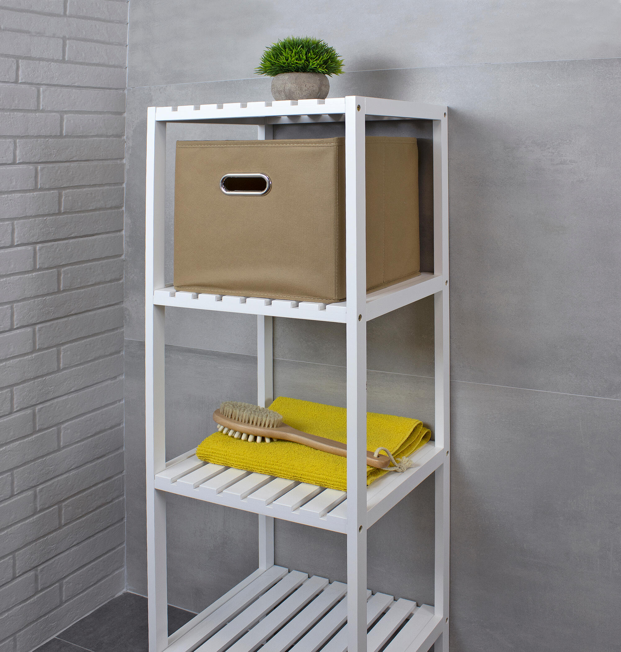Organizador de almacenamiento beige Cube 28.5x28.5x26cm - 6