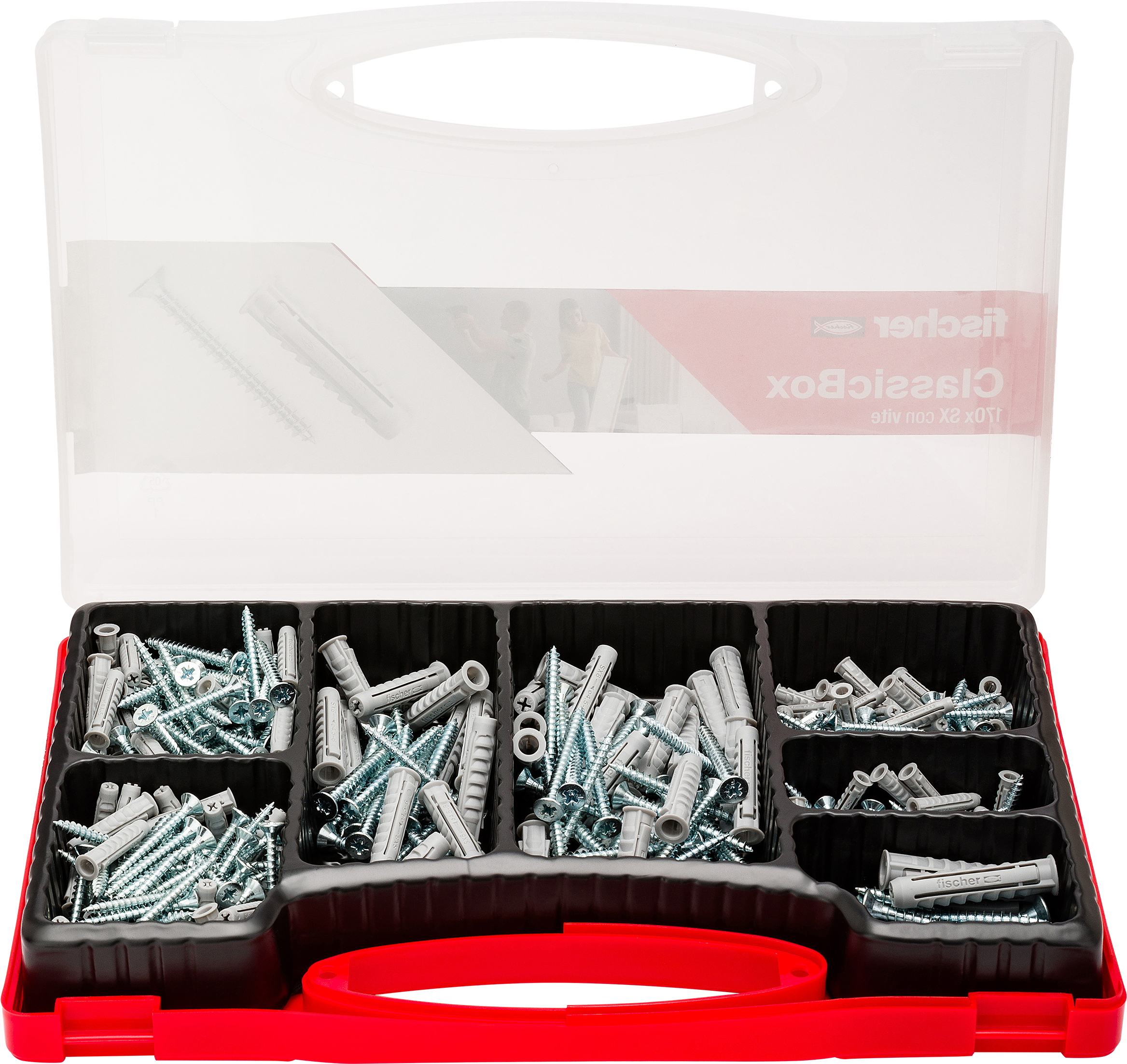Set di tasselli con vite  SX S Classic Box 170 pz in nylon  ø 10 / 6 / 8 / 5 mm, 170 pezzi - 2